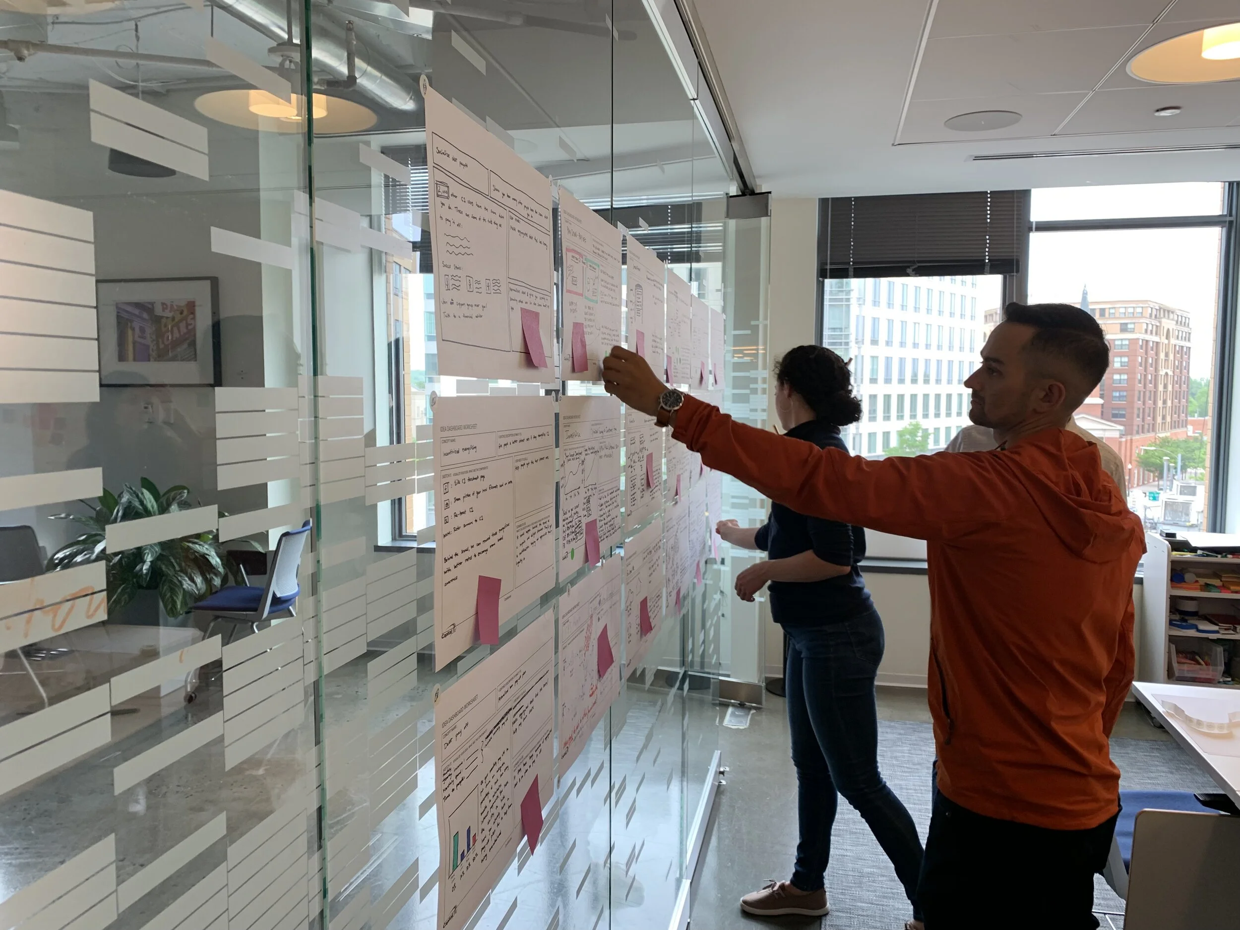 Crowdsourcing ideas is good for flaring.

I led cross-discipline design jams to collect as many ideas as possible, giving us a variety of potential "shareable moments” derived from transaction data.
