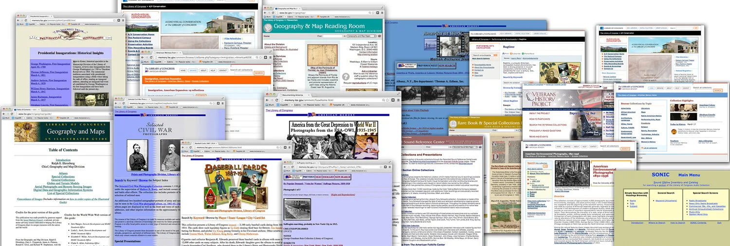 LOC.gov suffered from a lack of shared UI patterns, visual design and branding making for a disjointed user experience. 

Many of these problems were caused by various divisions of the Library acting independently without any knowledge of what others
