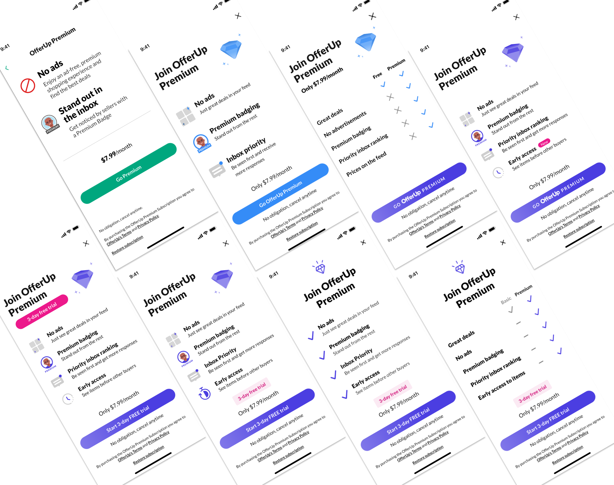 I led the design team through in-app experimentation while developing a brand look and feel that would stand out in the buyer flows, and celebrate the benefits to users (without causing significant disruption to the general UI experience). 