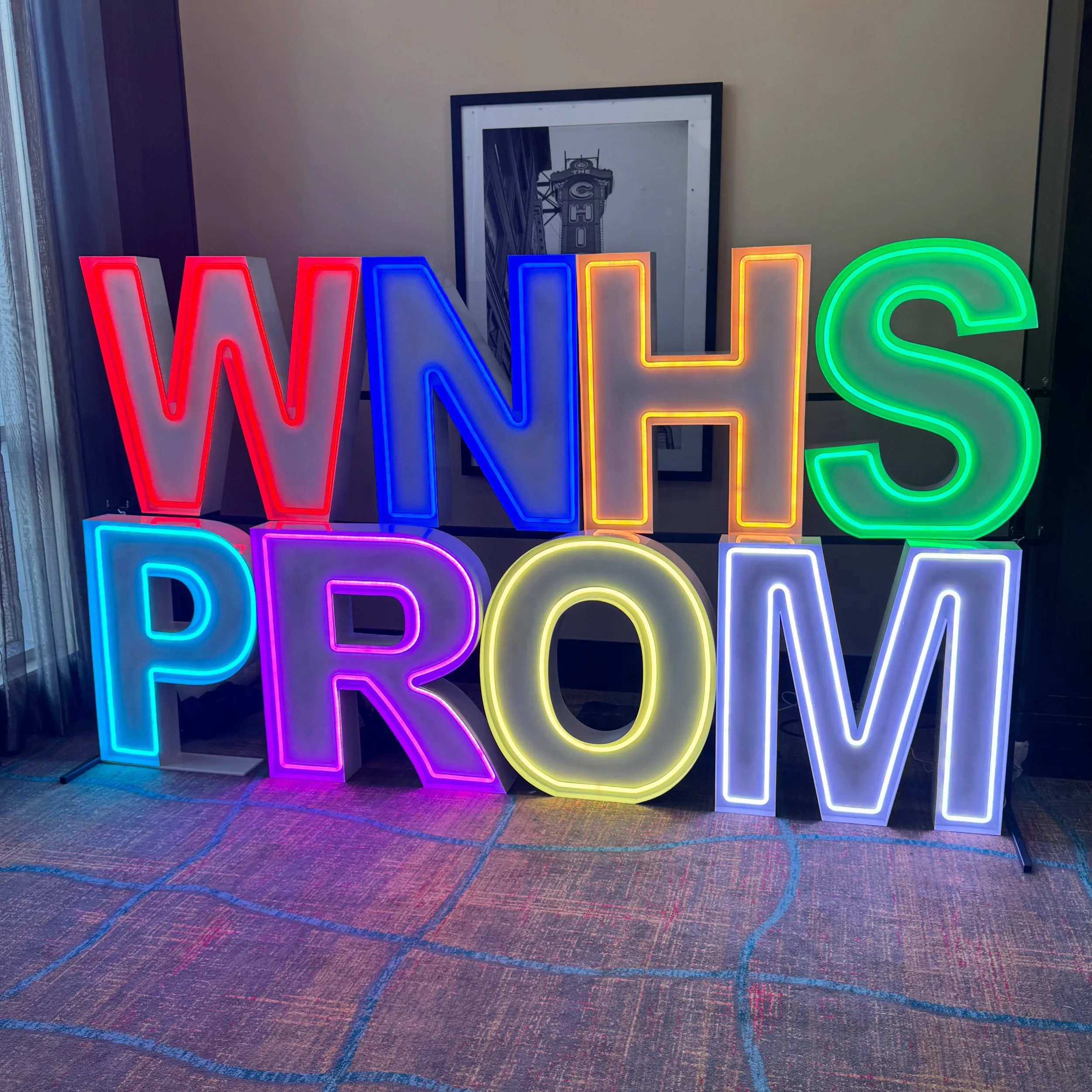 Light up the day or night at your next event ✨
Did you know our marquee letters can change colors?! Yup &mdash; they&rsquo;re LED, which means there are TONS of color options and settings to match your party vibe! From soft and elegant to bold and br