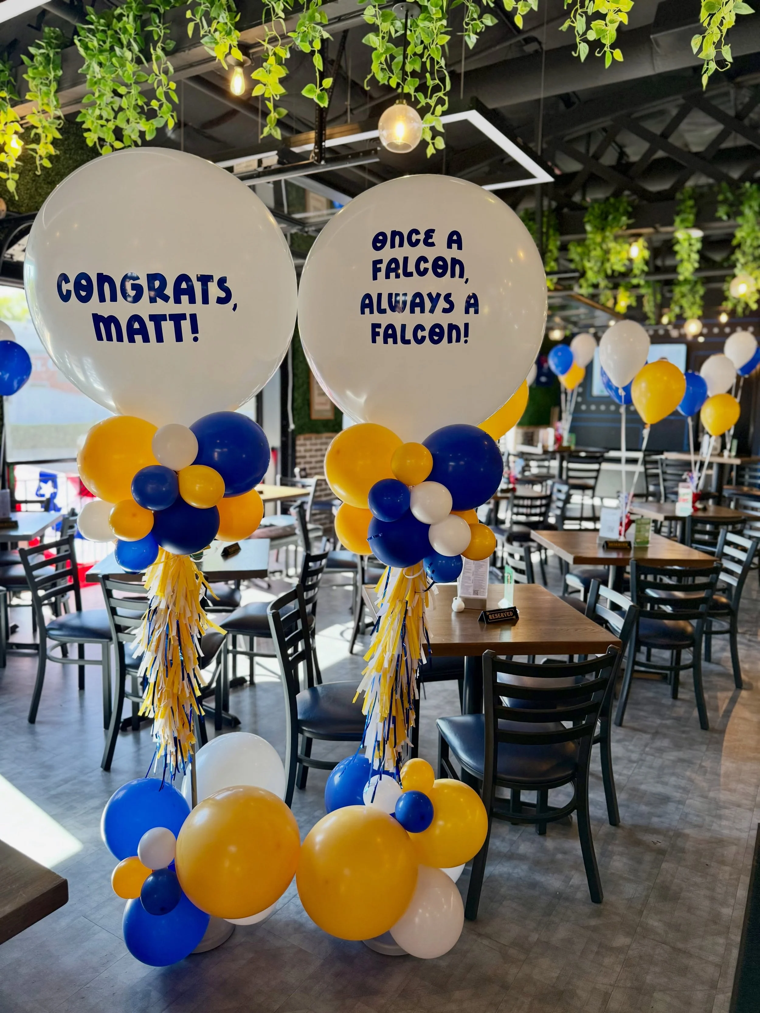 Once a Falcon, always a Falcon! 🦅 We loved helping make this retirement party &ldquo;pop&rdquo; 🎈 and what a fun venue @rec_haus_st.charles 

Wishing the retiree nothing but relaxation, adventure, and all the happiness in this exciting new chapter.