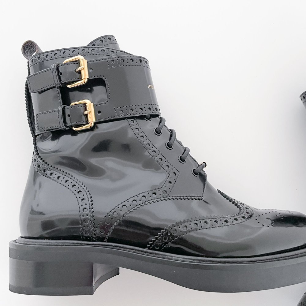 Louis Vuitton Leather Combat Boots It 37 | 7