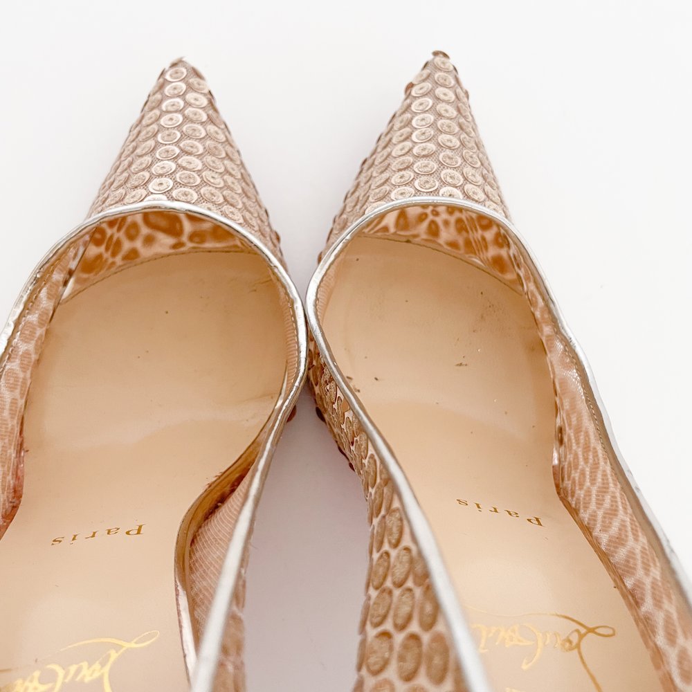 CHRISTIAN LOUBOUTIN Nude Lace Platform Heels (Size USA 9 / Euro 39) #22038  – ALL YOUR BLISS
