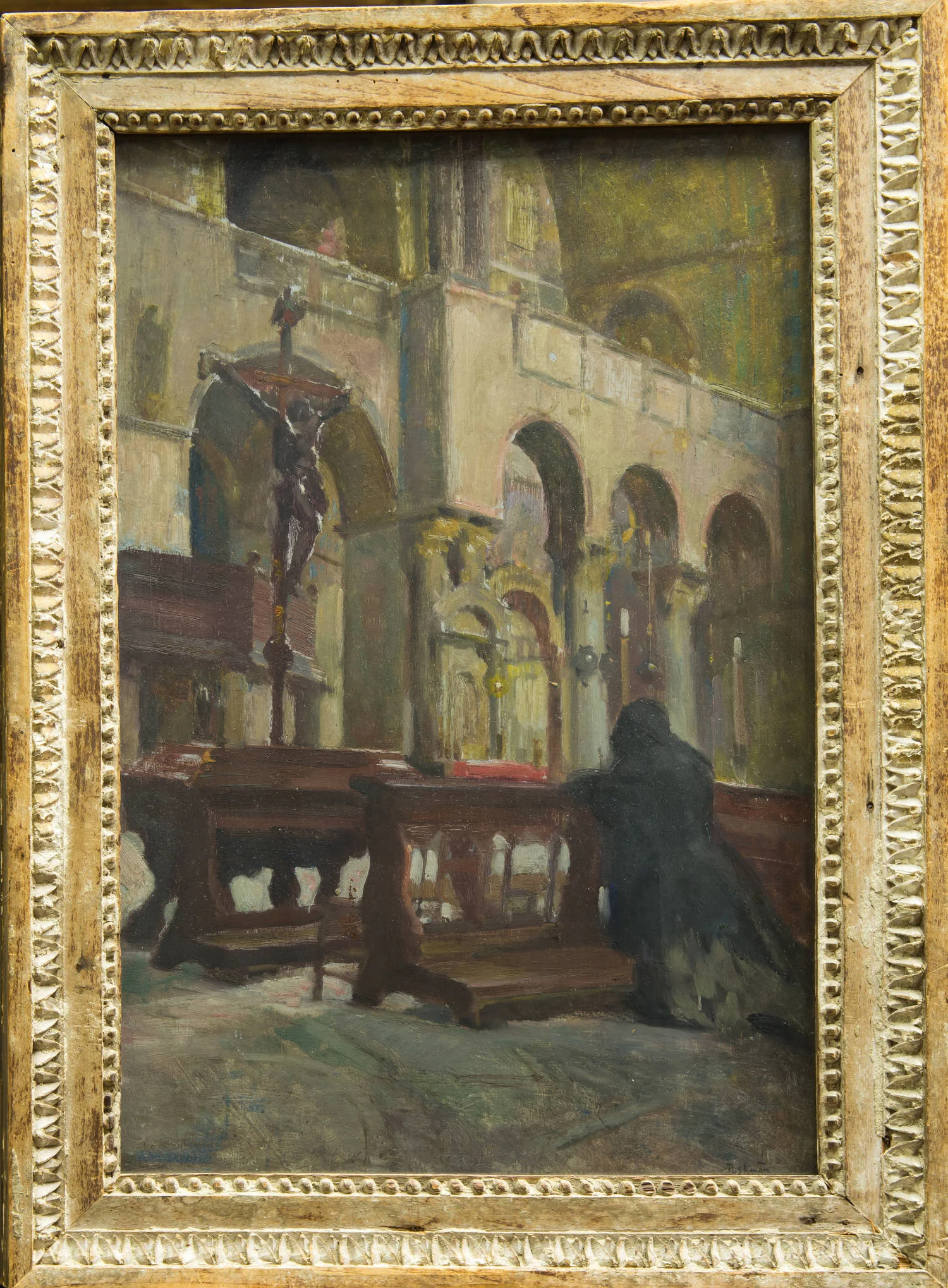 Untitled: Paris Parishioner | oil on board | 19.5 x 13 in. (23 x 16.5 in. with frame)