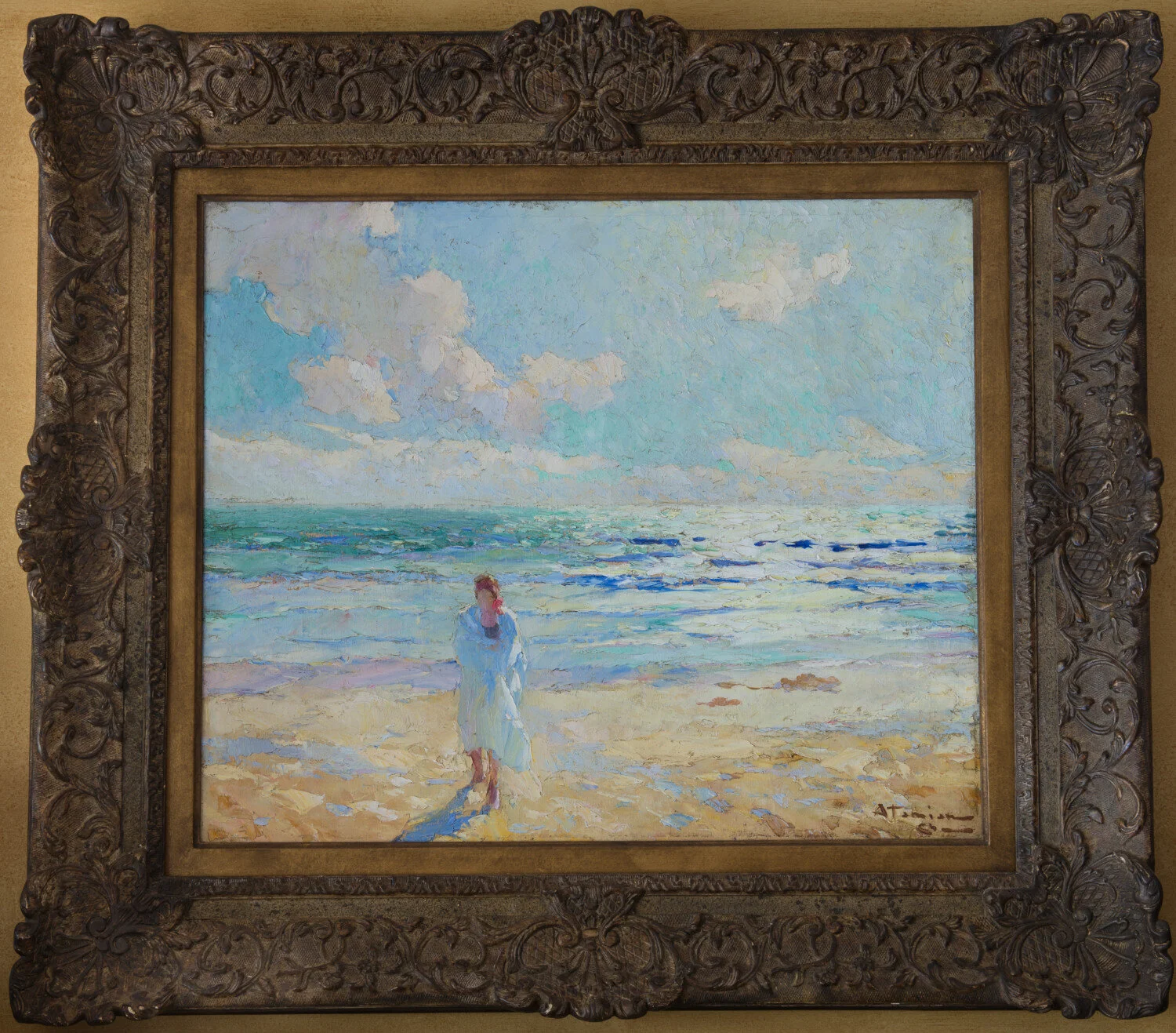Untitled: Seascape Woman | oil on canvas | 21 x 25 in. (32 x 35.5 in. with frame)