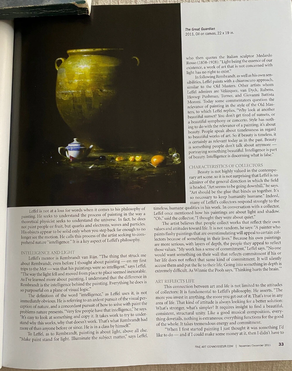 Fine Art Connoisseur Laffel reference to Pushman
