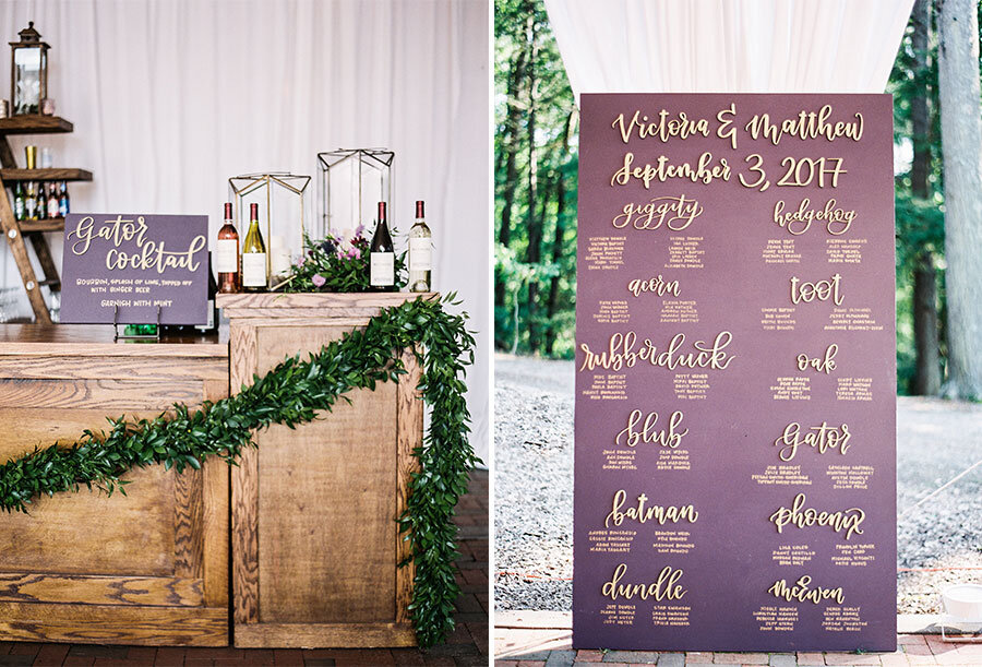 Purple-Seating-Chart-and-Rustic-Wood-Bar_Asheville-Event-Co.jpeg