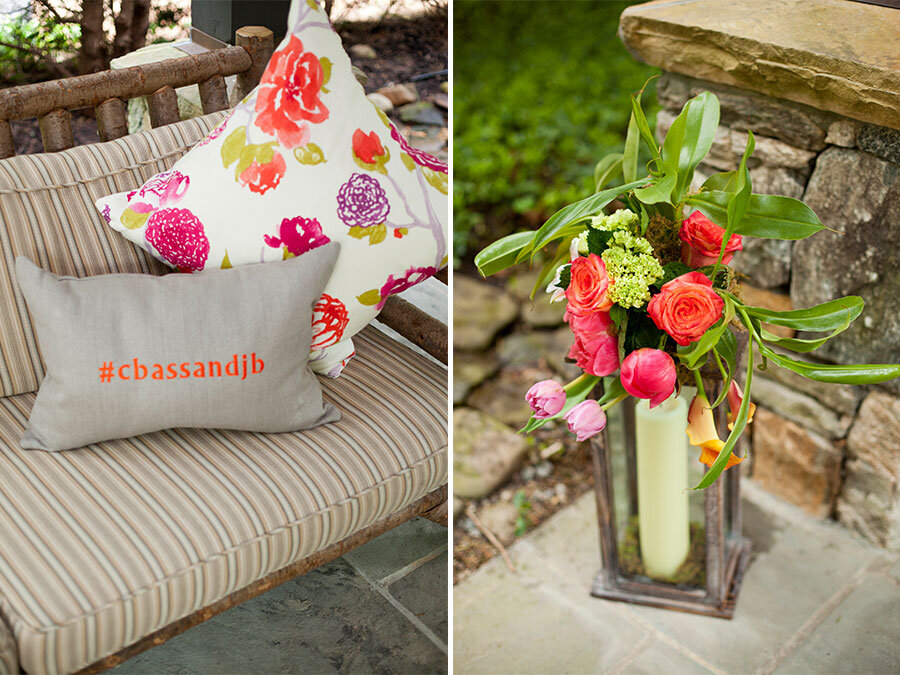 Wedding-Hashtag-Pillows-and-Floral-Adorned-Lantern.jpeg