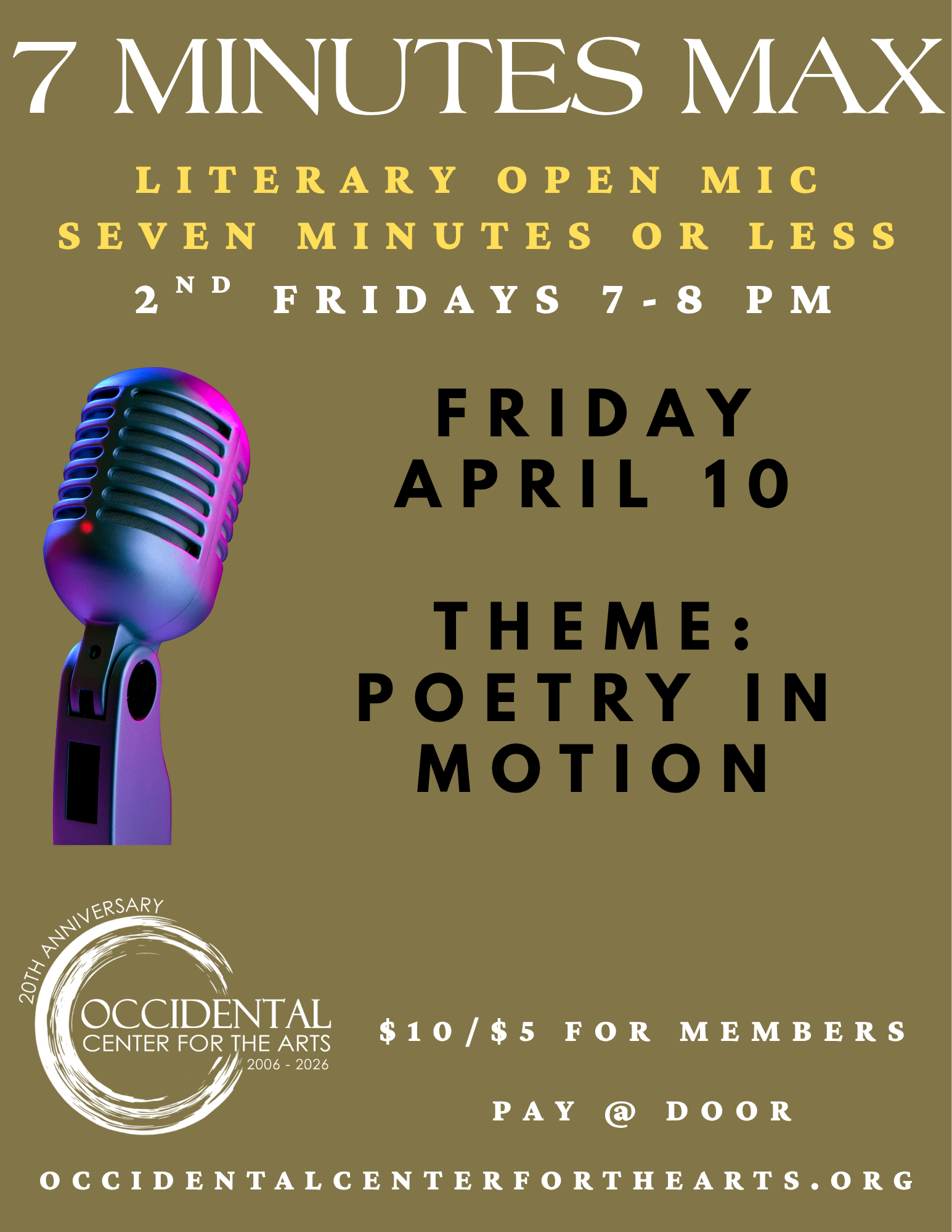 7 Minutes Max - Literary Open Mic