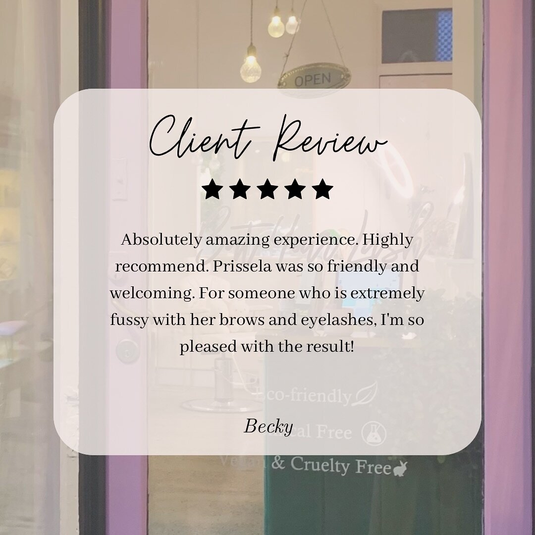 Lovely client review for Prissela ❤️💖 few lash and brow spots available before the Easter weekend . Book online now 📲 #bestlashesinmelbourne