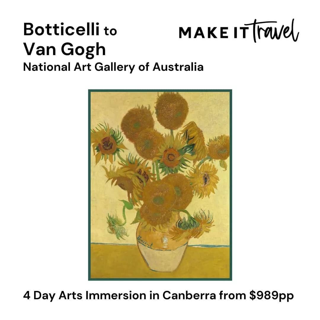 Masterpieces from the National Gallery in London are currently on display in Canberra 😍

So we have put together a 4Day Canberra experience so you can marvel at art works spanning 450 years. 

INCLUSIONS:

✈ Return airfares with Qantas ex Melbourne 
