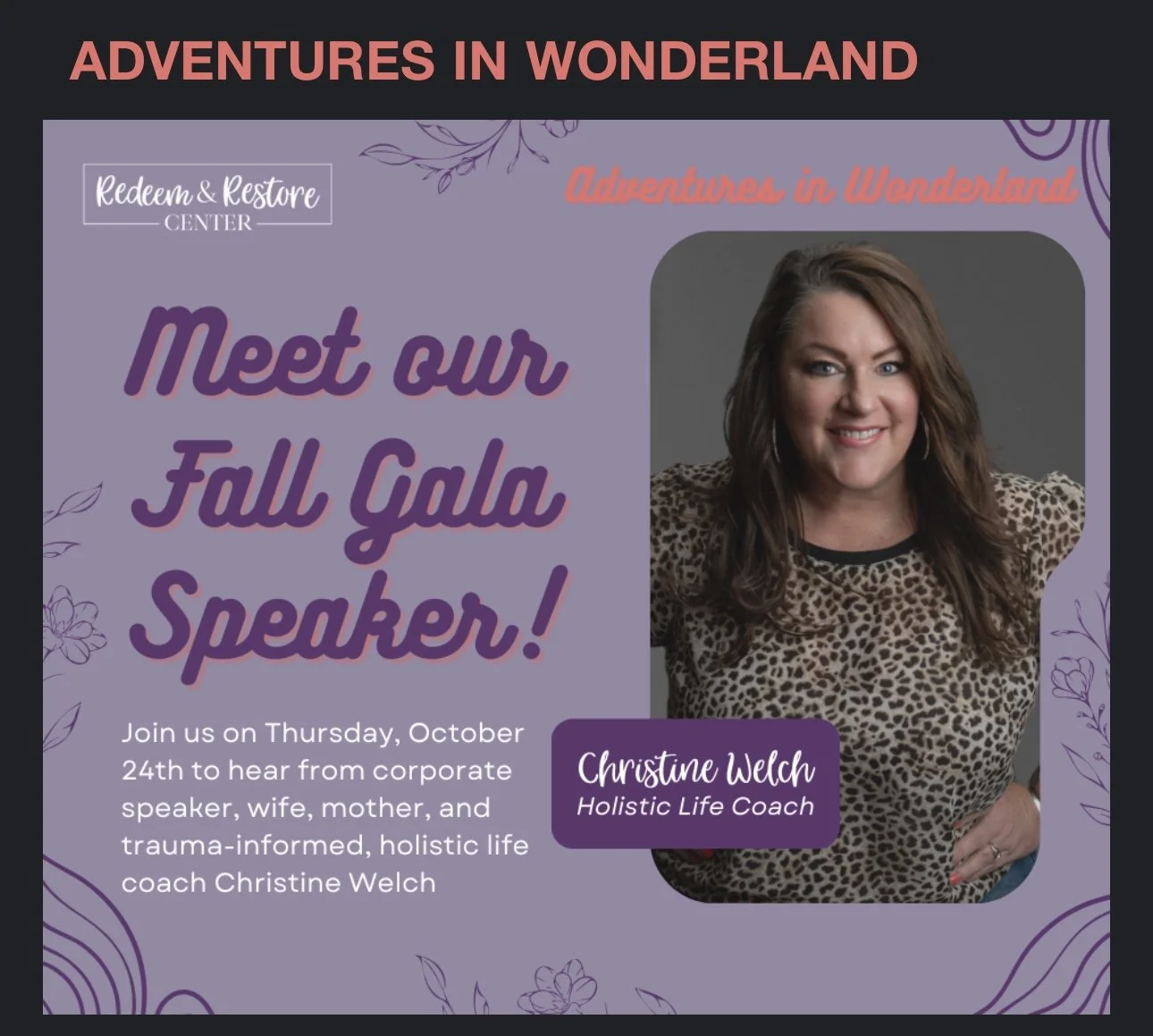 GALA Keynote- REDEEM & RESTORE CENTER