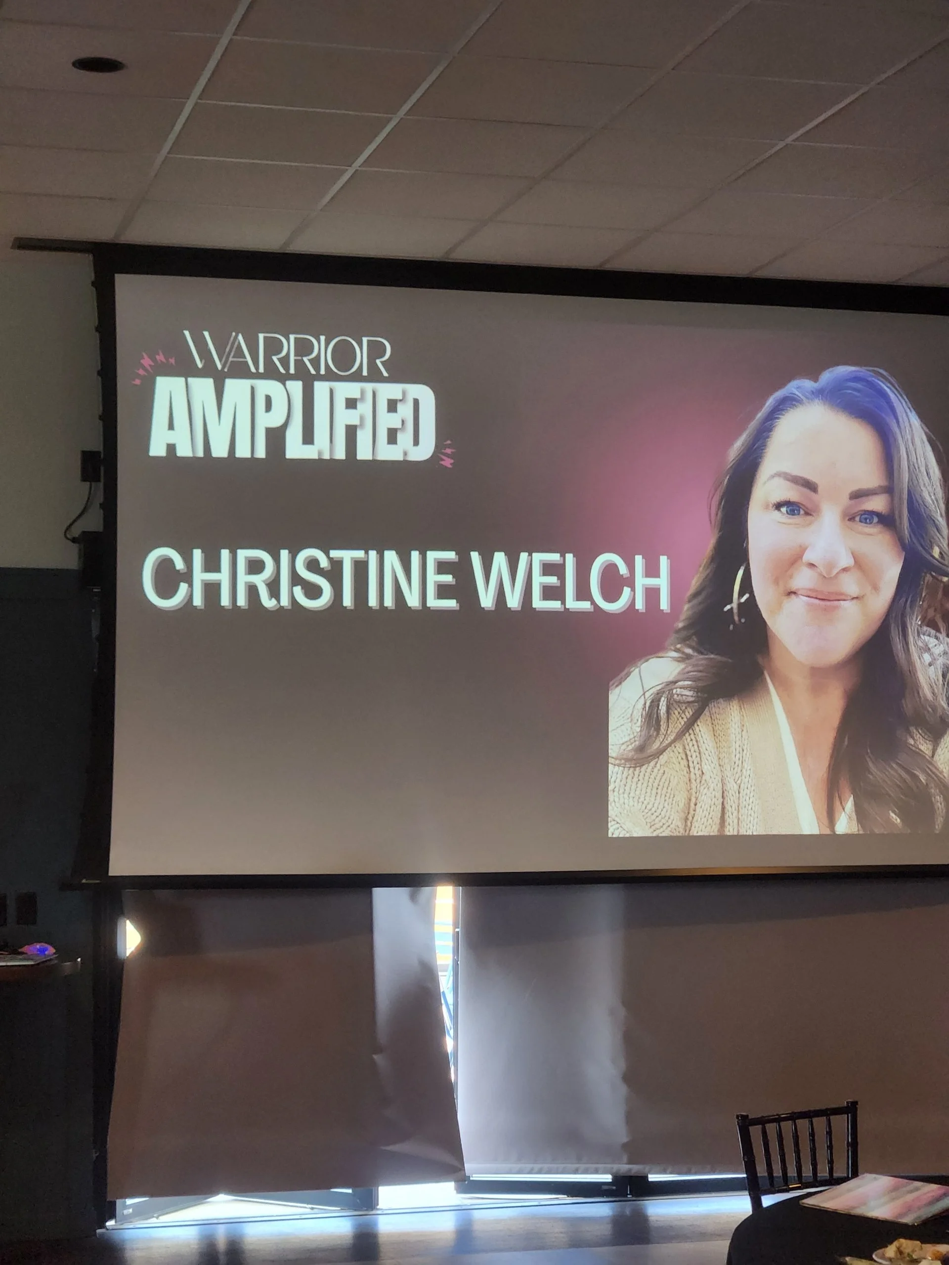 screen for warrior amplified, coach christine face