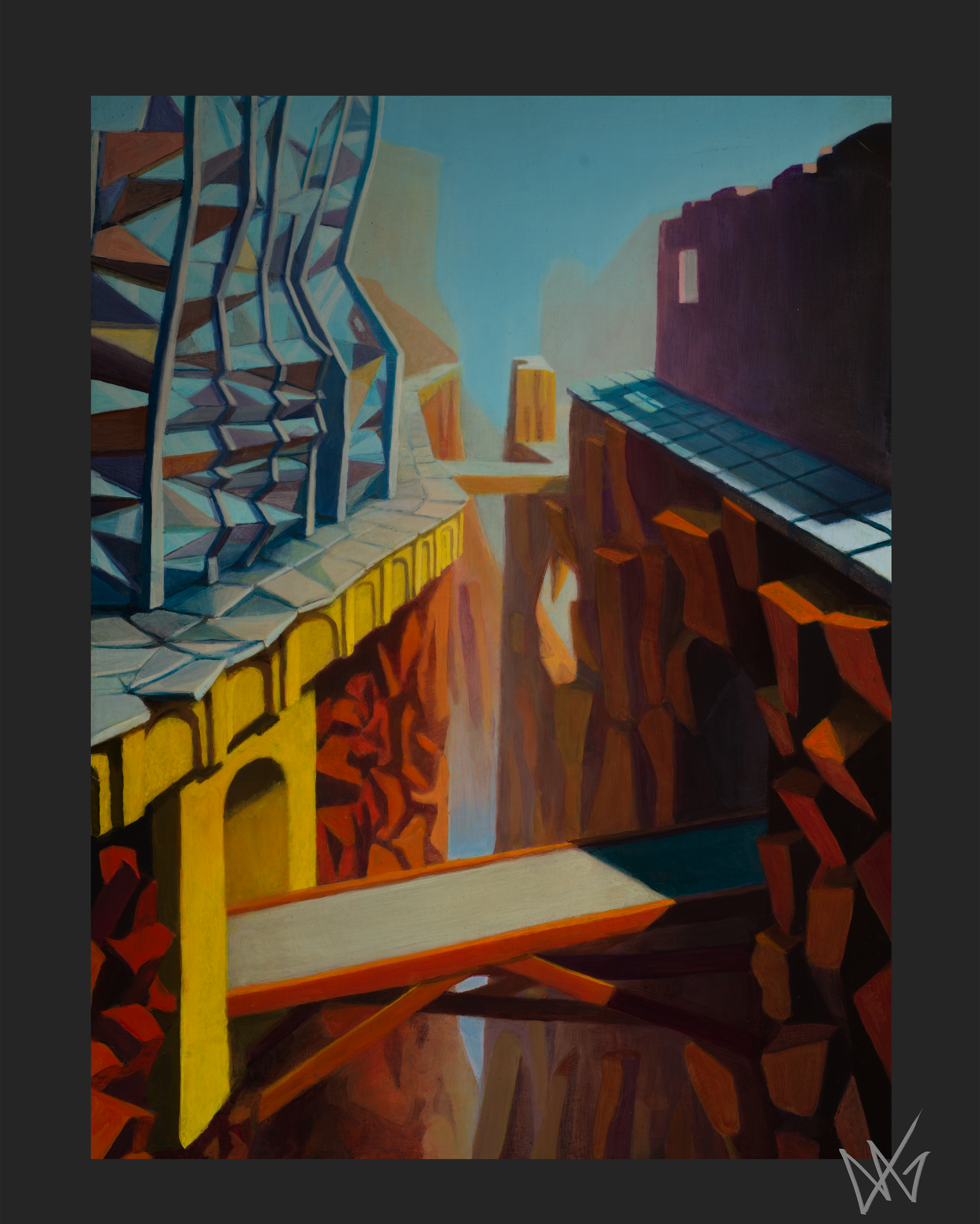 "Midtown Canyon" 18x24" Acrylic on canvas -For Sale-