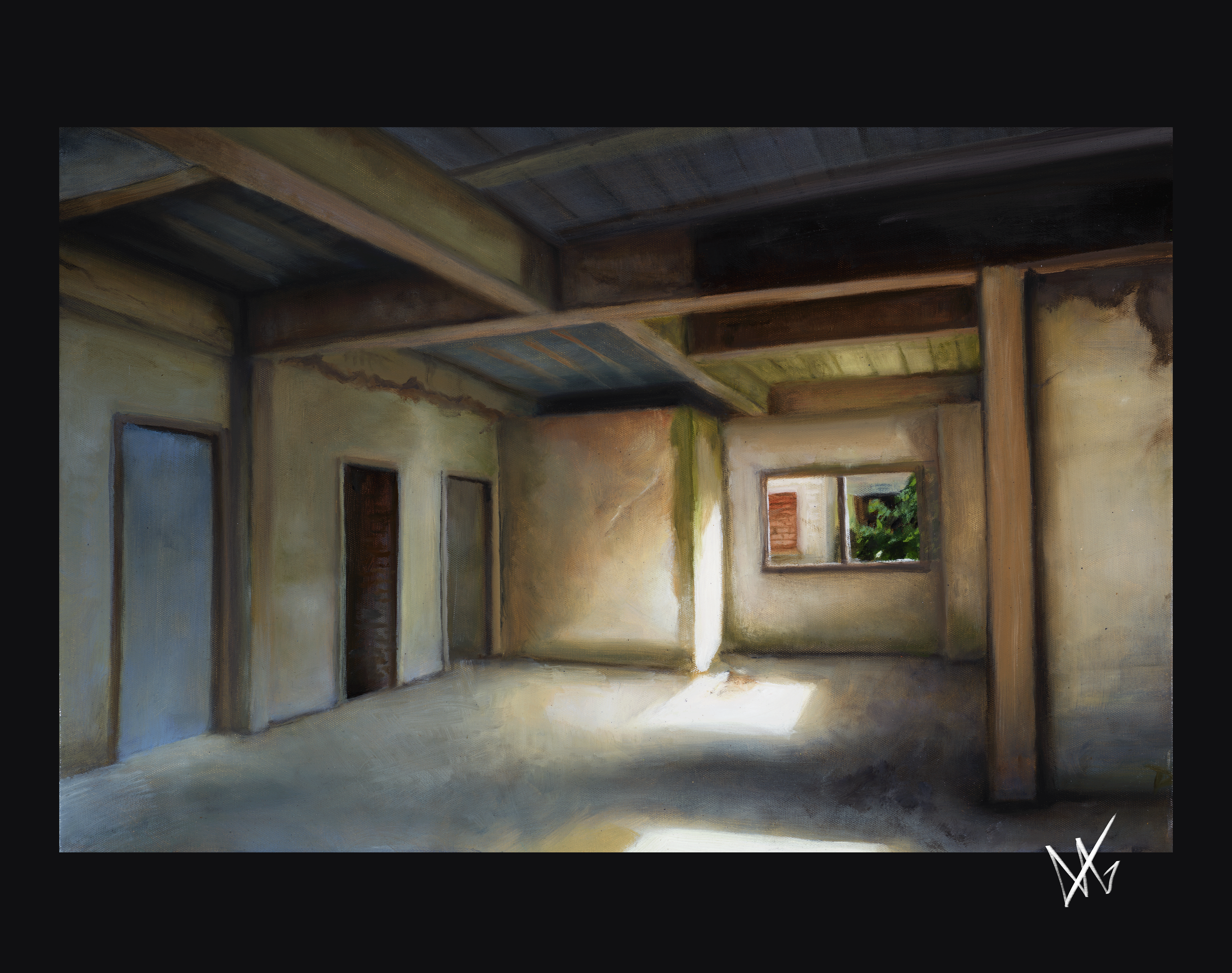 "Backroom No. 1" 24x16" Oil on canvas -For Sale-