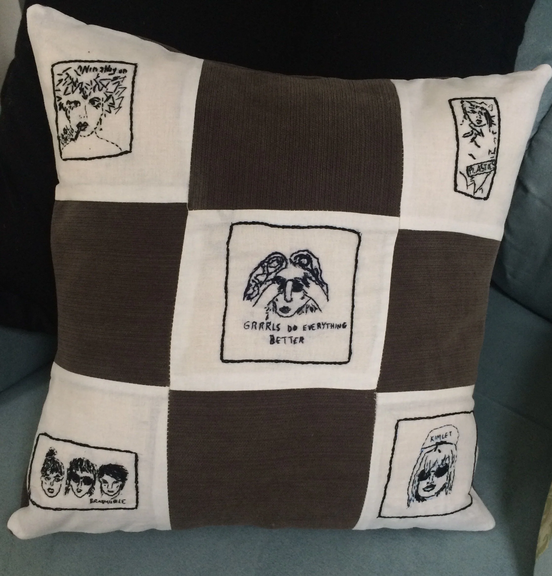 women of punk pillow-12" x 12"