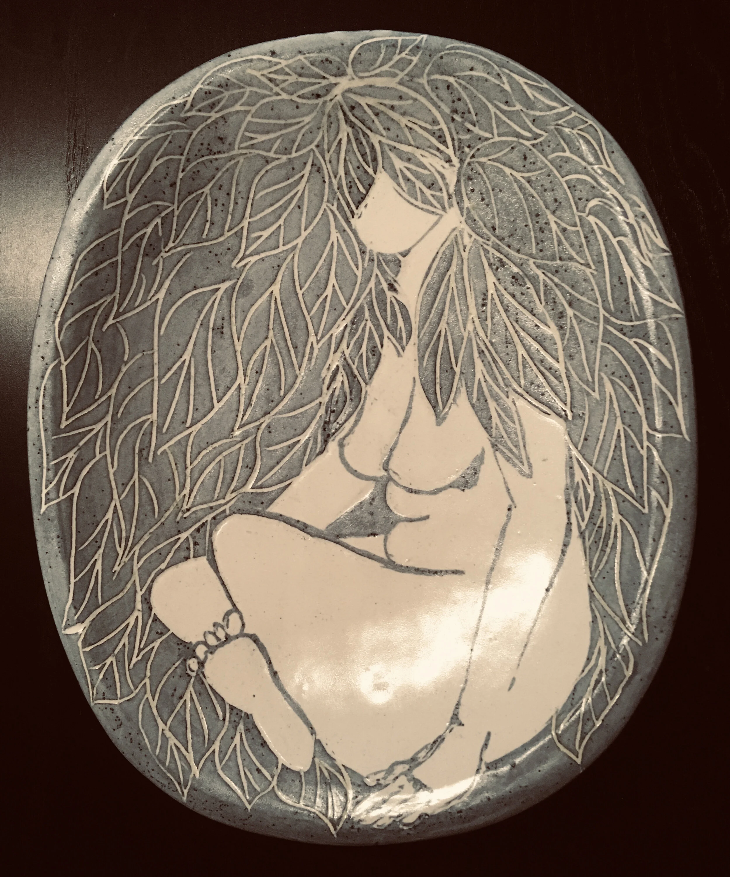 hand built sgraffito plate