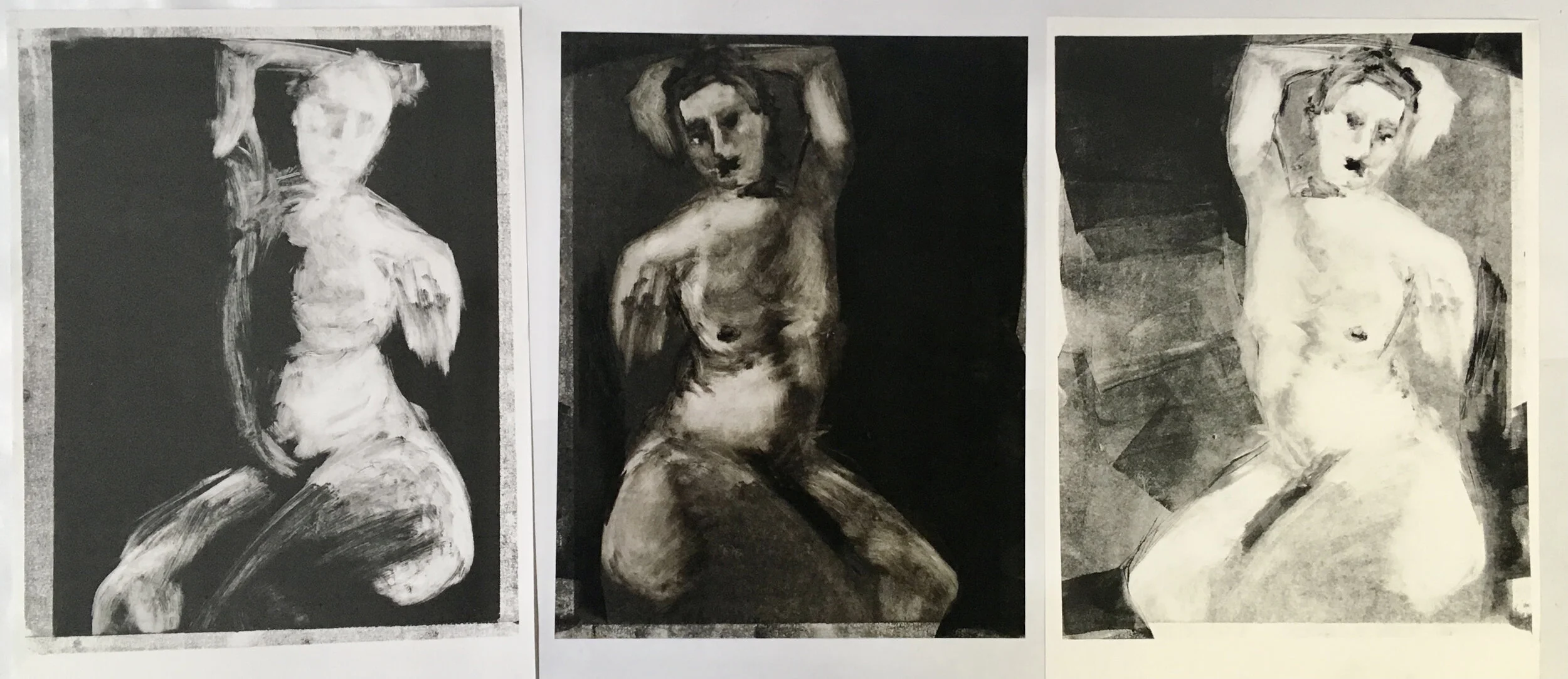 Monotype and ghost image with original image on plastic- image 8" x 10"