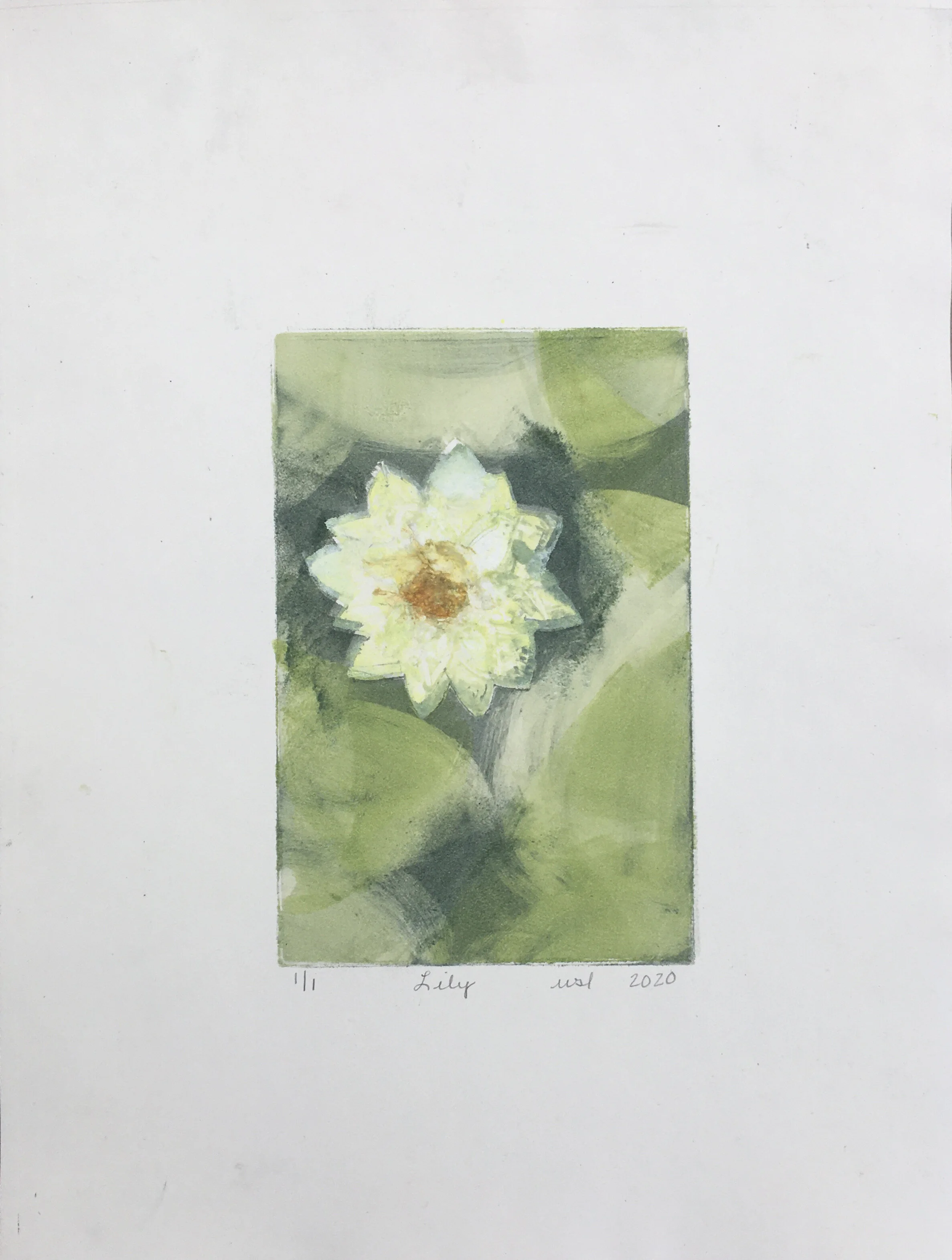 Monoprint 1/2  with collage- image 4" x 6"