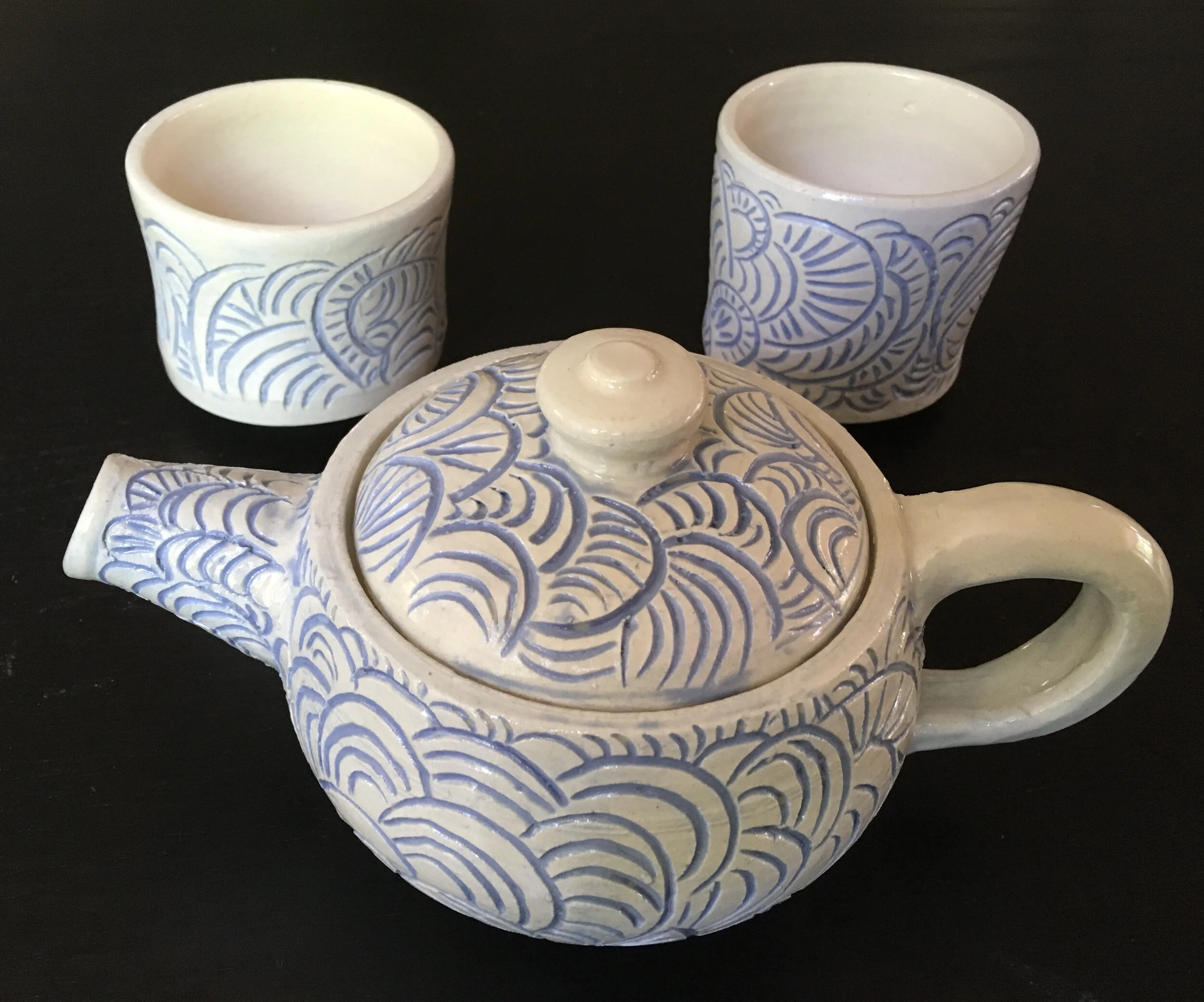 hand built inlay Tea Set