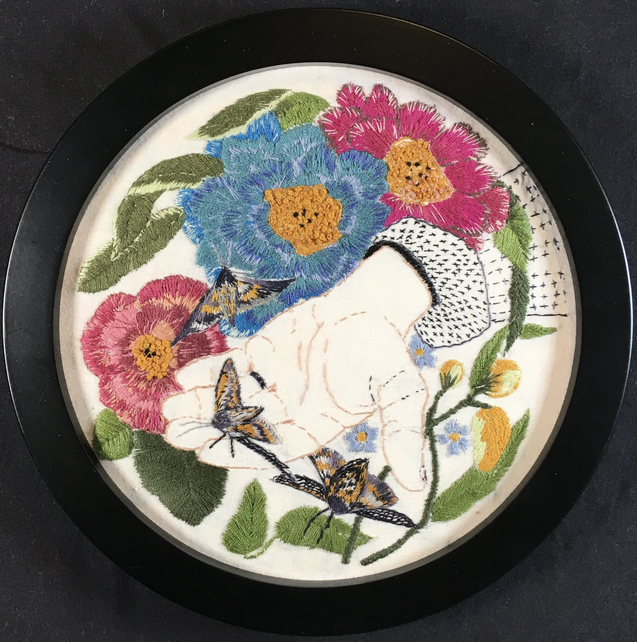 "Moths"- 9 1/2 " framed