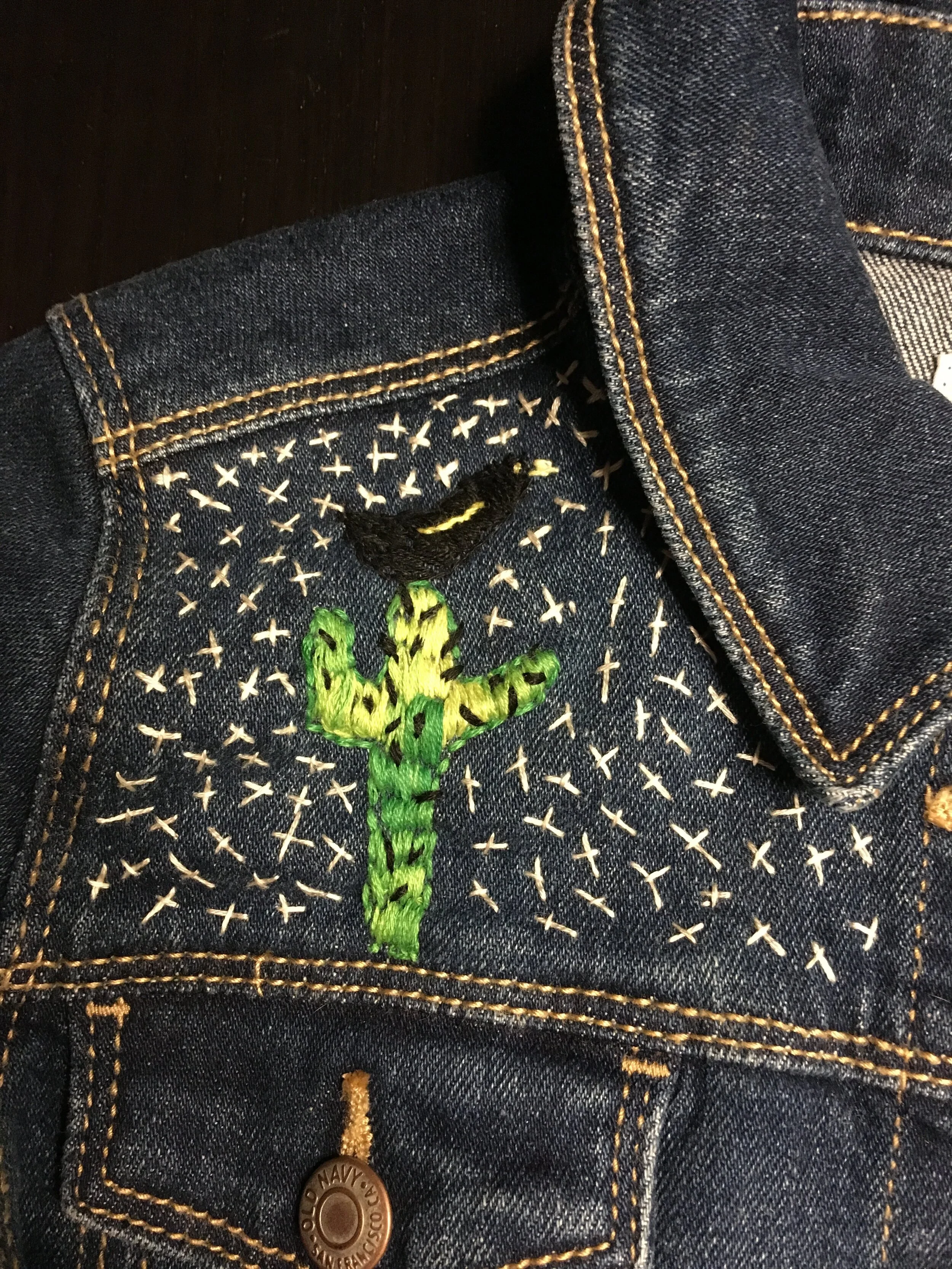 detail of jean jacket