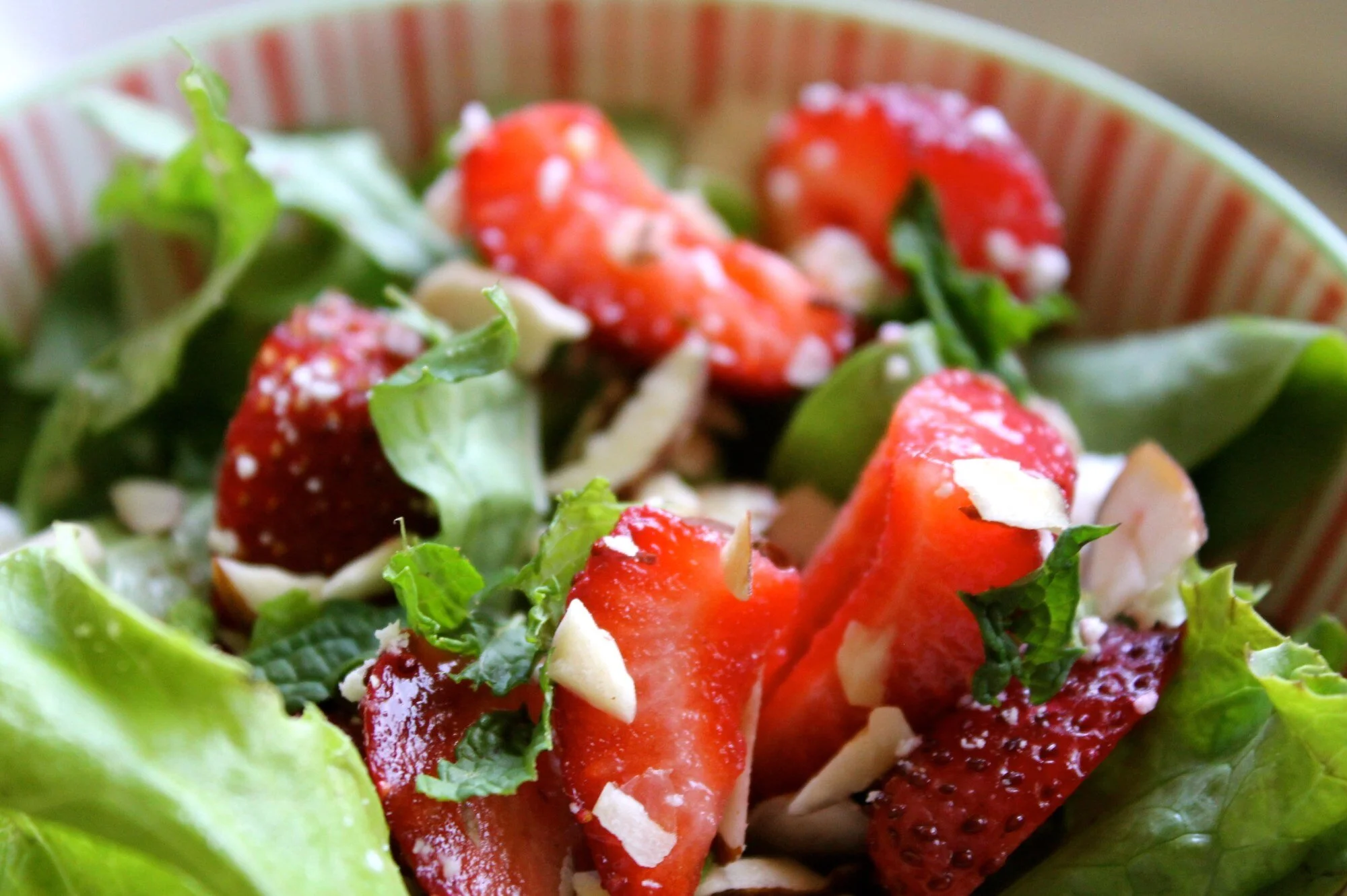 Strawberry, Mint and Goat Cheese Salad 