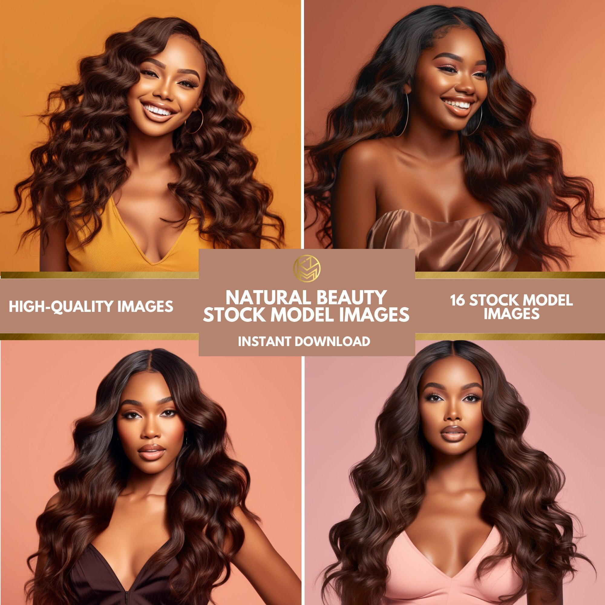 Natural Beauty Hair Models| 16 High-Quality Images for Beauty and Hair Extension Companies| Beauty Stock Photos| Beauty Model Stock Images