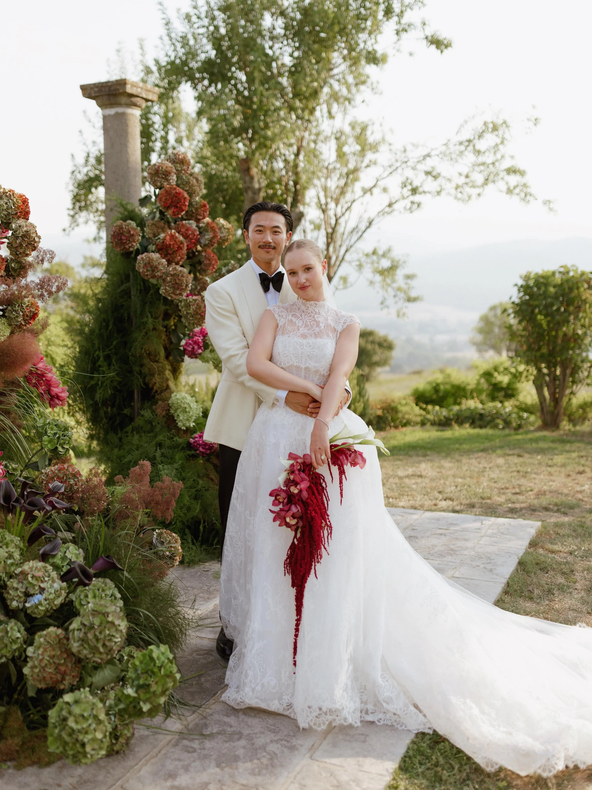 Rhiannon &amp; Christopher, Borgo Corsignano. A very special pair who brought friends and family from Hong Kong to the Tuscan Hills. 

So much to share from this wonderful weekend of karaoke, sunrise walks, tea ceremonies and beautiful styling (Along