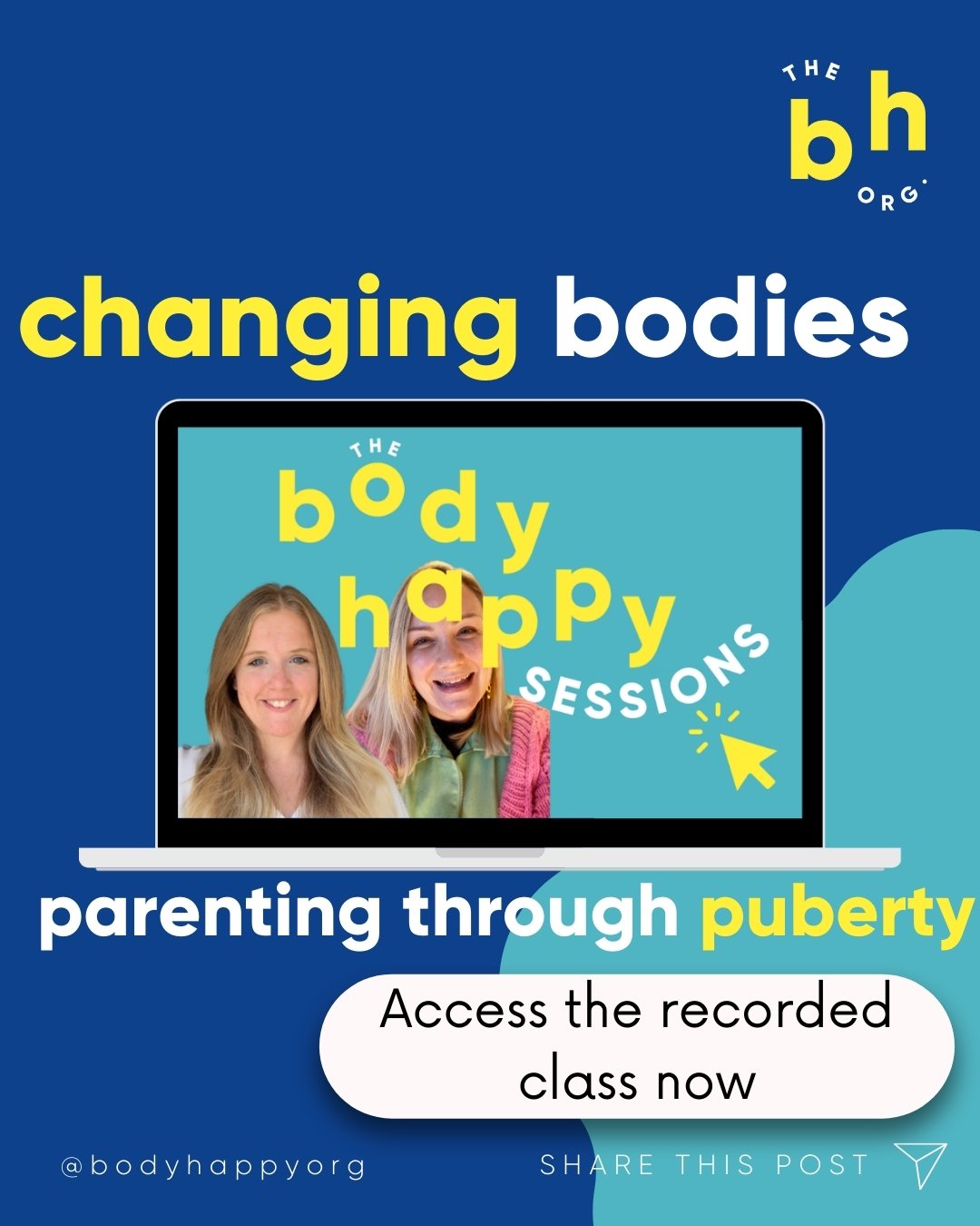 Changing Bodies: Parenting Through Puberty is now open for everyone to access! 

This webinar series is a Body Happy Sessions event that we previously delivered live - and is now available to access. It's like the Amazon version of the Eras Tour, bas