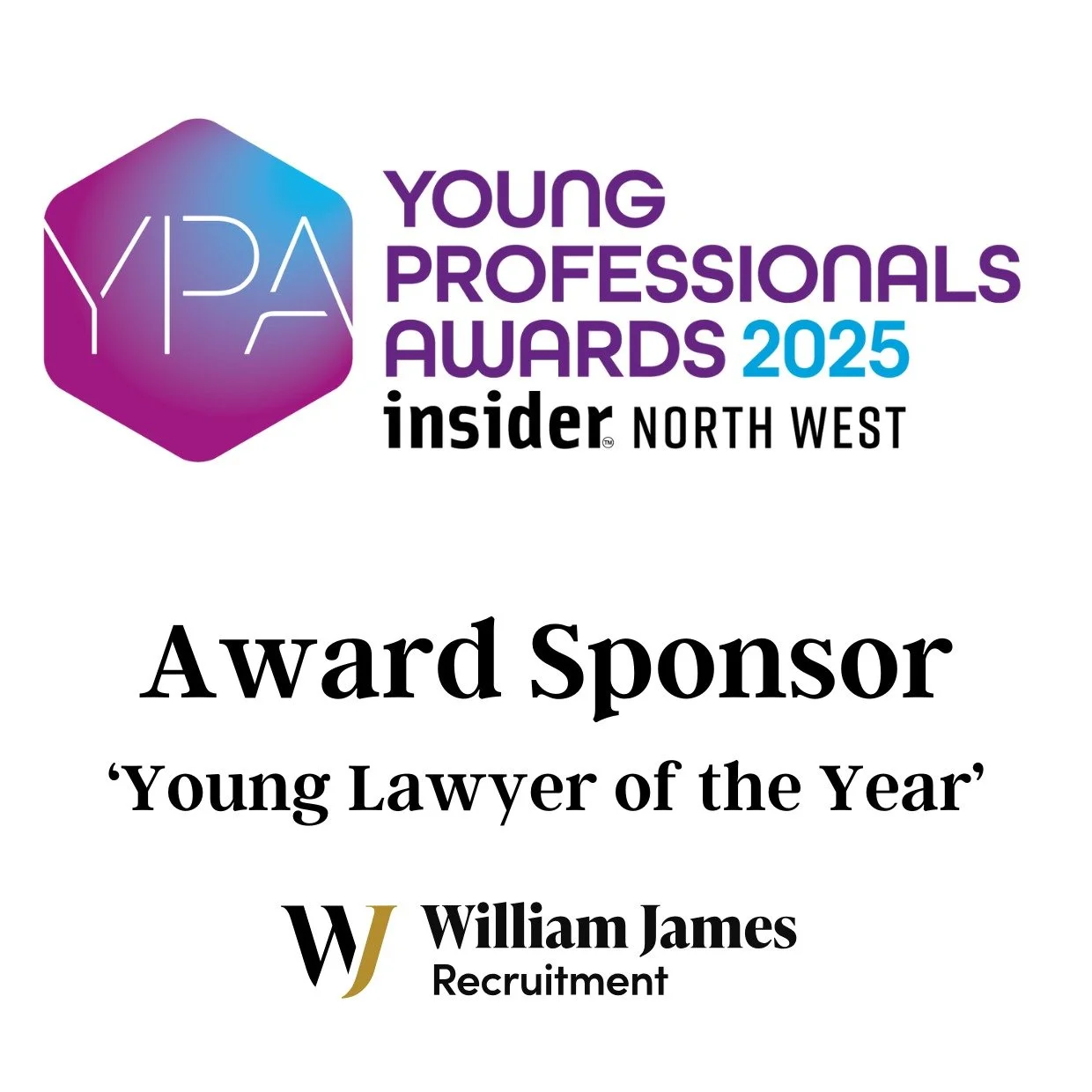 Exciting news! We are thrilled to share that we will once again be an award sponsor at this year's Insider North West Young Professional Awards 2025, specifically sponsoring the Young Lawyer of the Year award.

Today marks the announcement of the sho