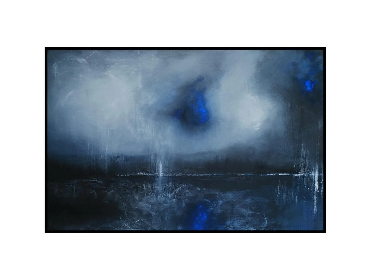 Stormy 2.0, oil on canvas 60 x 90 cm. I wasn&rsquo;t happy with the other version so decided to just paint over everything before disregarding it and this is the result. Reminder to not be too stuck in a certain direction 🤍