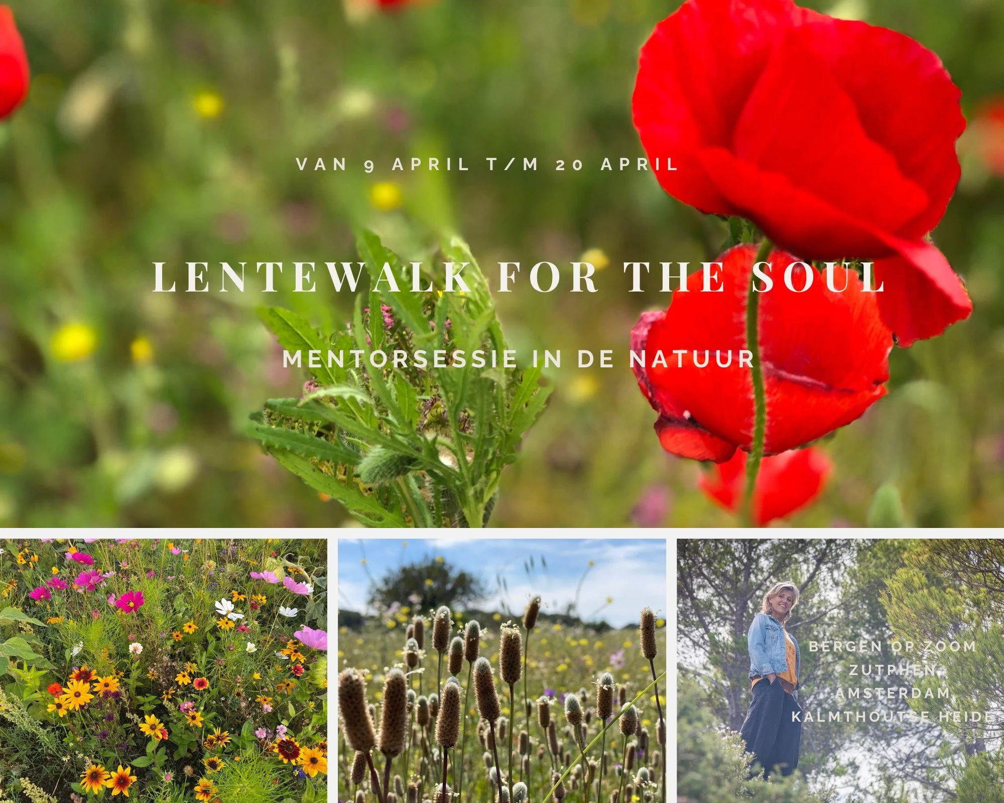 Ik ben in Nederland en
ik heb ruimte voor 1-op-1 sessies in de natuur - een SoulWalk.
We gaan kijken waar jij jezelf nog tegenhoudt en wat er gekozen wil worden.

Locaties:
📍Bergen op Zoom: 9 t/m 11 april.
📍 Zutphen: 12 t/m 17 april.
📍Amsterdam: 1