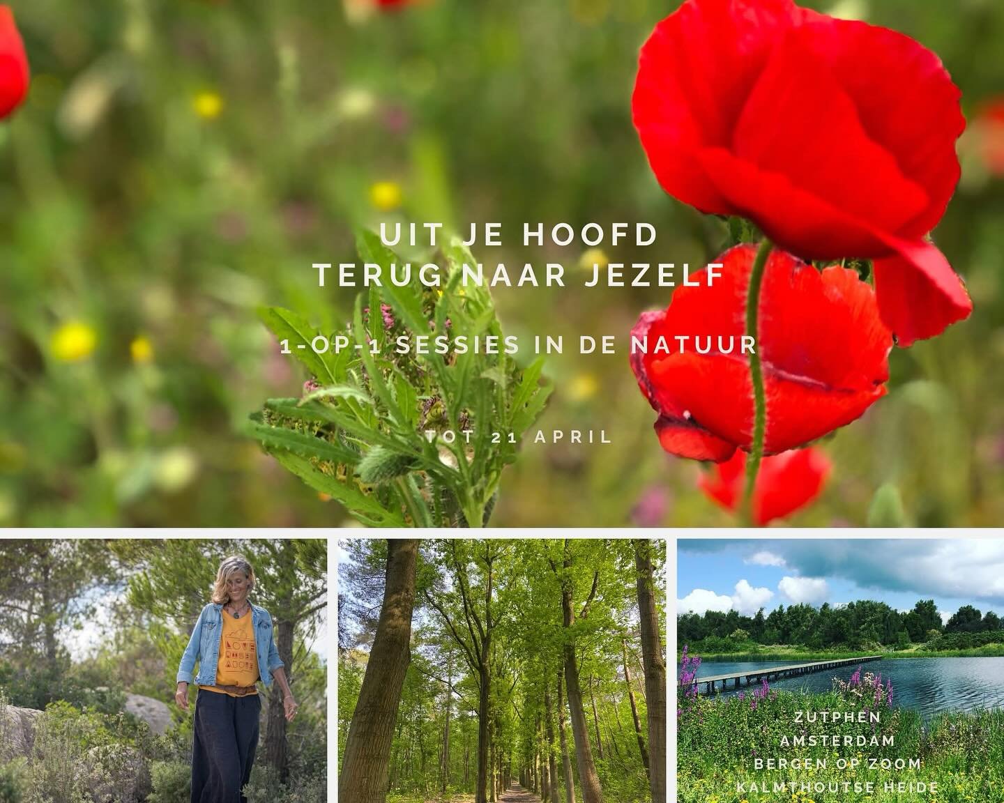 Vertragen, 
helder zien wat klopt, 
ge&iuml;nspireerd uit de knoop.

1-op-1 sessies in het bos, op de hei.
Uit je hoofd, terug naar jezelf.

Tot 21 april.

Plan je sessie in de natuur

zelfontdekkingsreizen.com/soulwalk