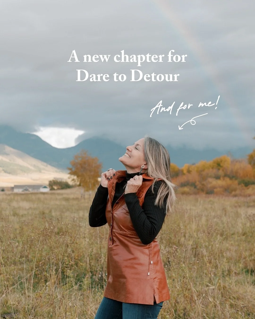A new thing for Dare to Detour&mdash;and for me.
⠀⠀⠀⠀⠀⠀⠀⠀⠀
Last month, I shared that I&rsquo;m stepping away from leading Dare retreats. Big change, big breath. And it feels exactly right.
⠀⠀⠀⠀⠀⠀⠀⠀⠀
What&rsquo;s next? Giving back in new ways.
⠀⠀⠀⠀⠀⠀⠀