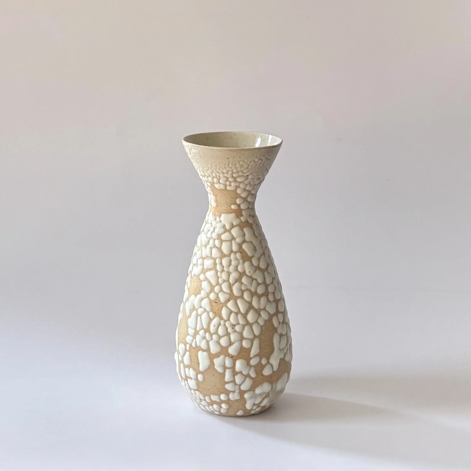textured white vase