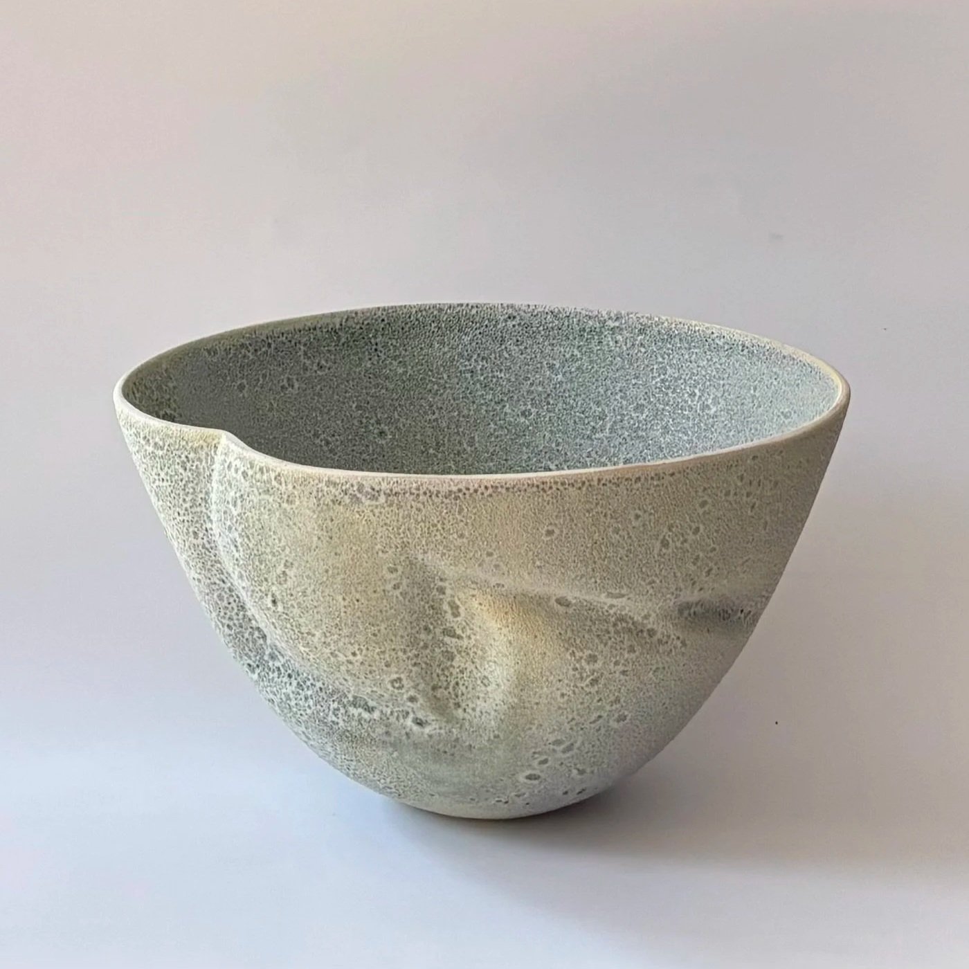 textured sage warp bowl