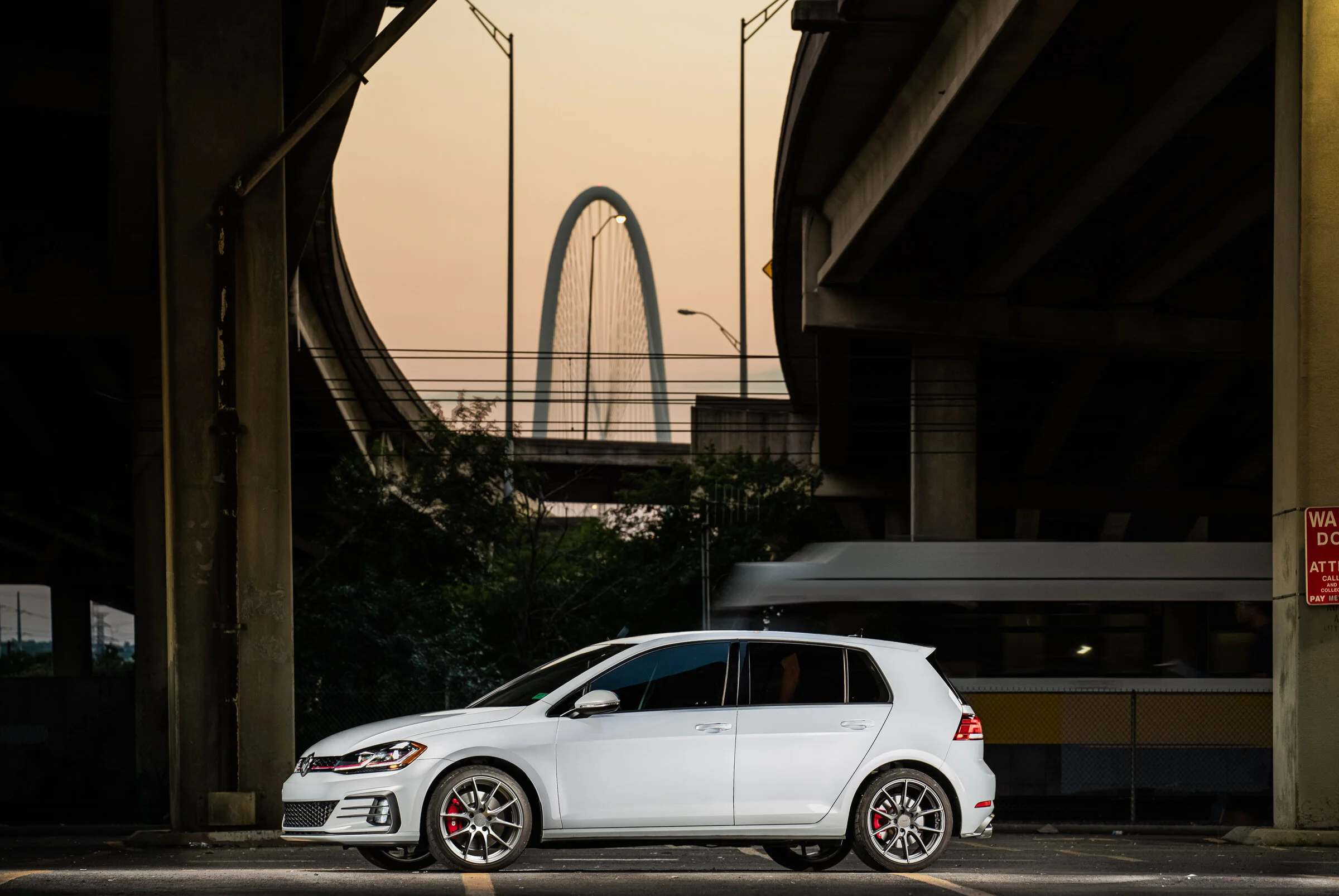 Automotive Photography Volkswagen VW Golf GTI under a bridge in Dallas, TX by David Loi