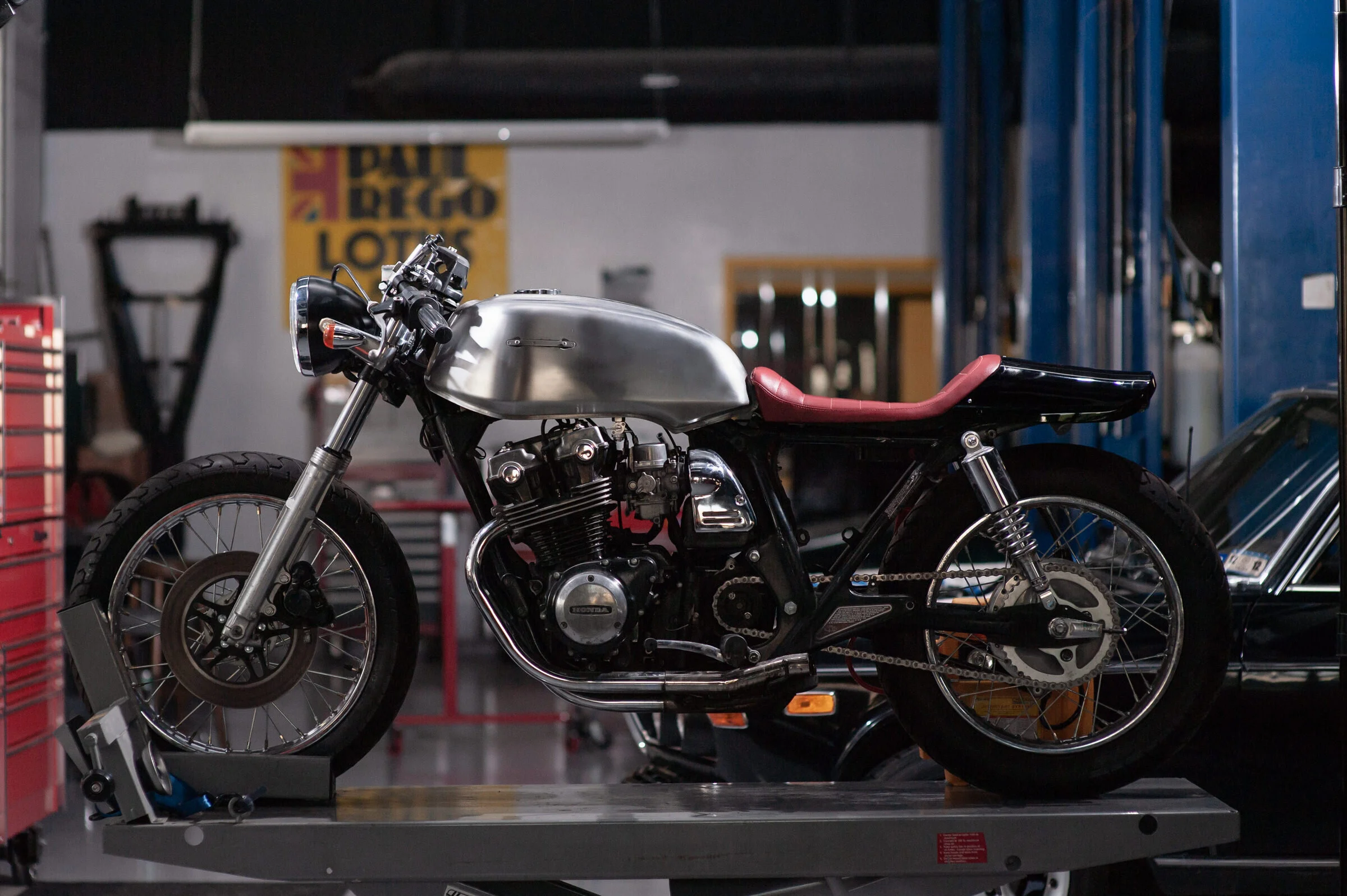 Automotive Photography Honda CB750 in a garage by David Loi