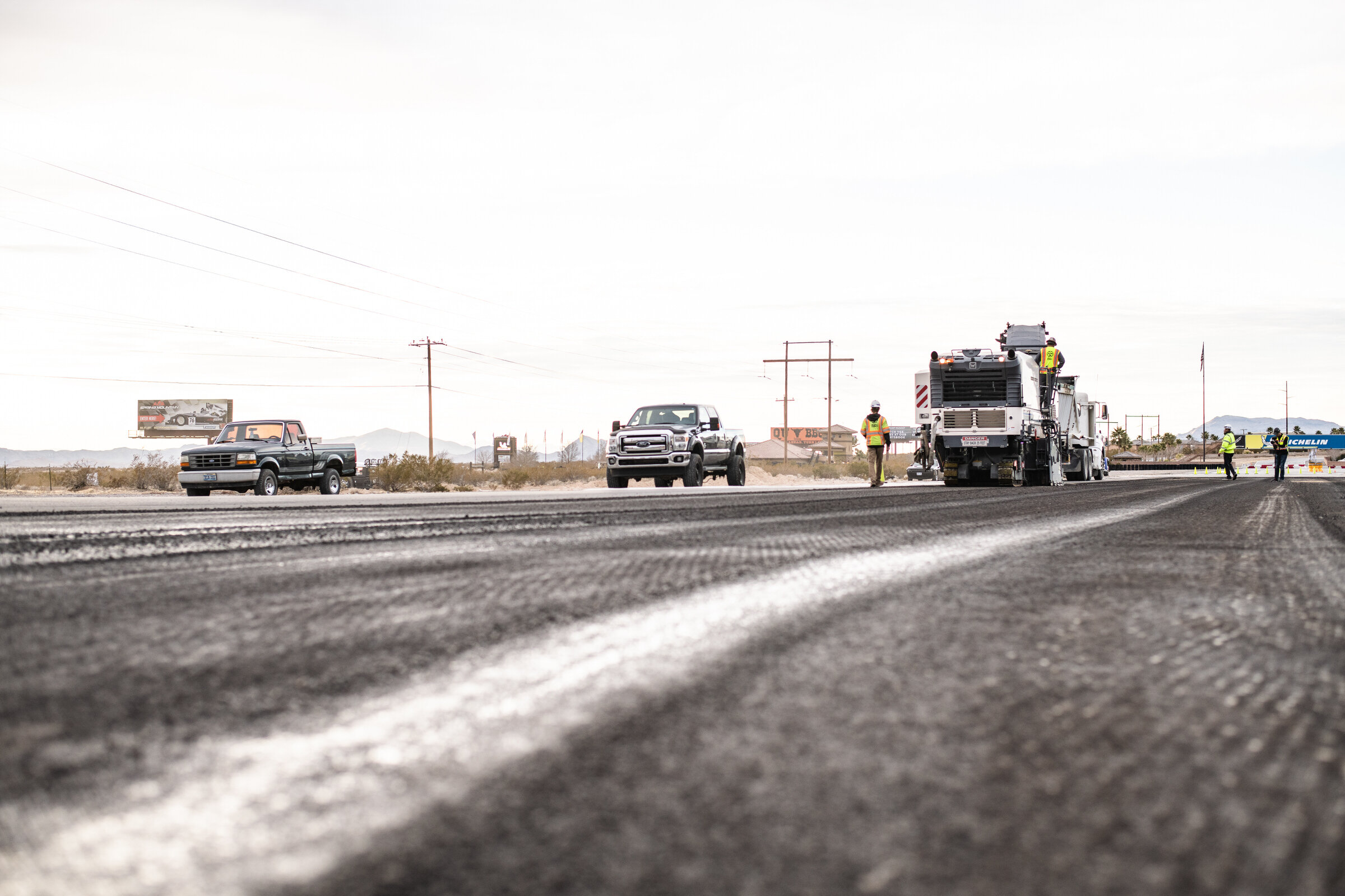Commercial Photography to show concrete getting poured at Spring Mountain Motorsports Ranch in Las Vegas, NV by David Loi 