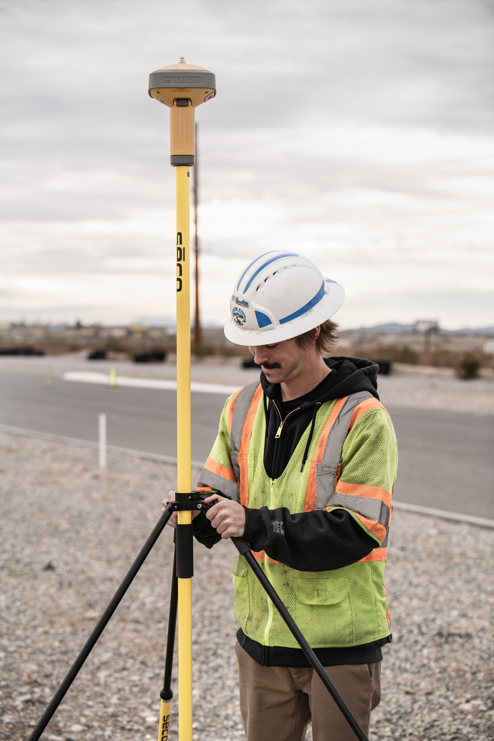 Commercial Photography for Topcon Laser Scanner being setup on the back of a truck at the Spring Mountain Motorsports Ranch in Las Vegas, NV by David Loi