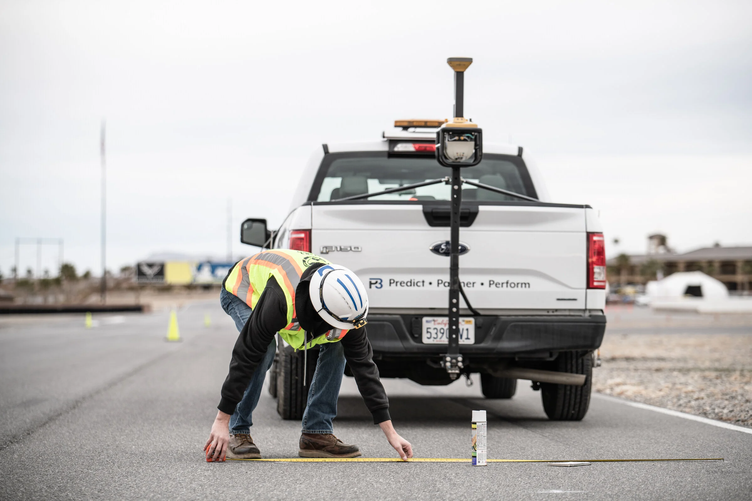 Commercial Photography for Topcon Laser Scanner being setup on the back of a truck at the Spring Mountain Motorsports Ranch in Las Vegas, NV by David Loi