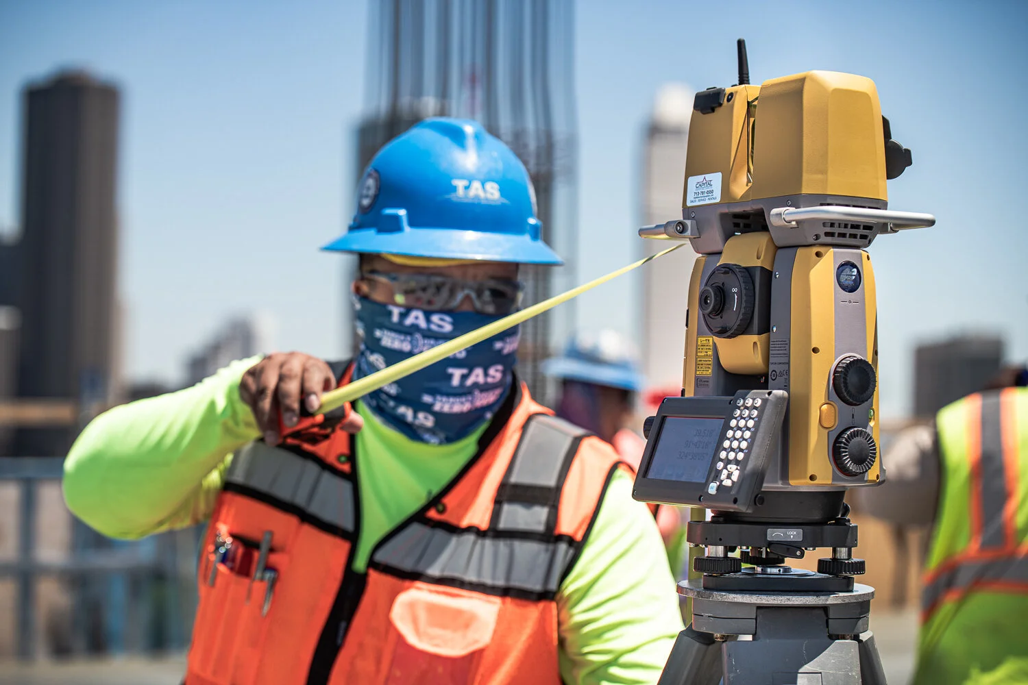 Commercial Photography for TAS Concrete and Topcon GTL-1000 being setup in Houston, TX by David Loi