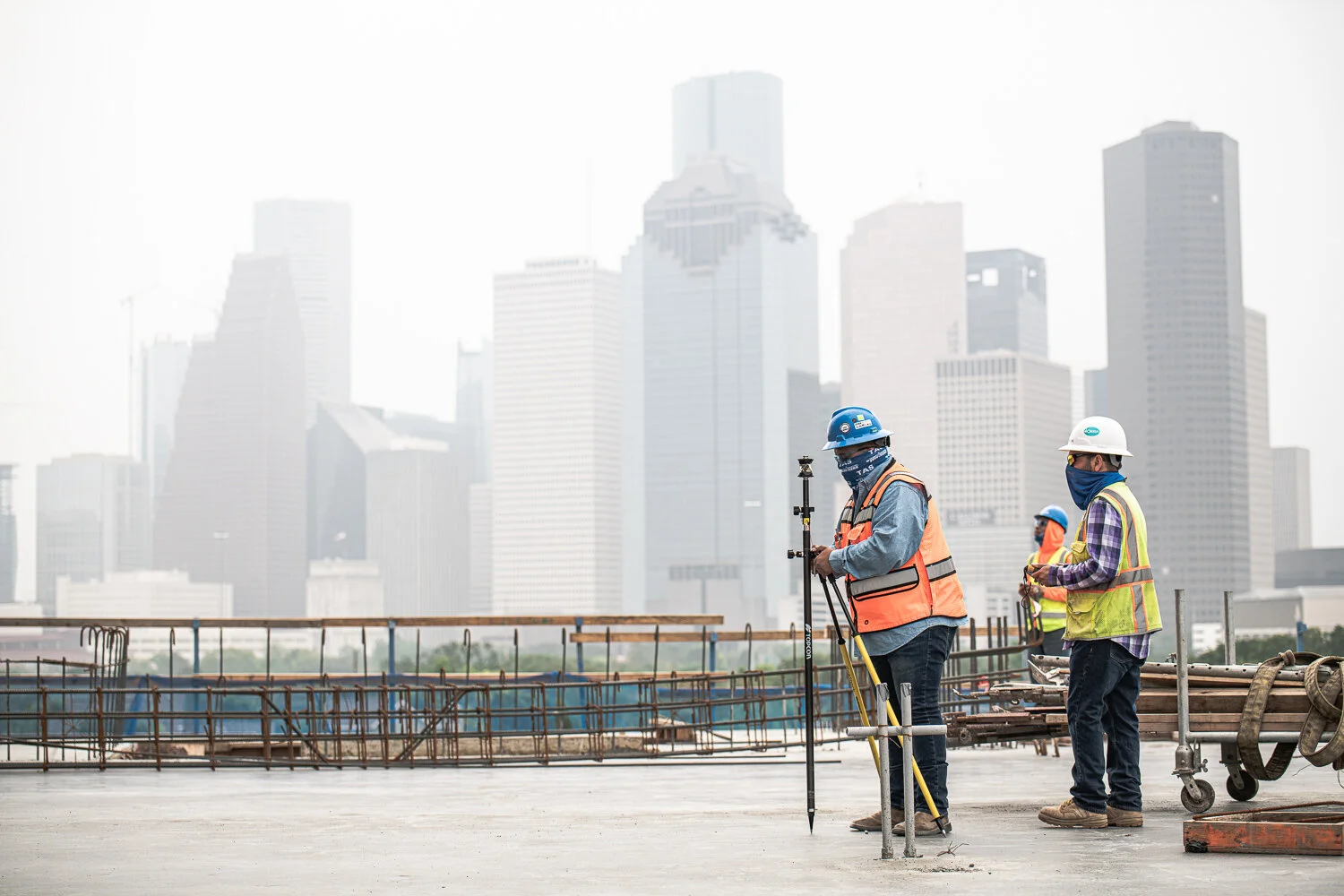 Commercial Photography for TAS Concrete and Topcon GTL-1000 on a high-rise in Houston, TX by David Loi