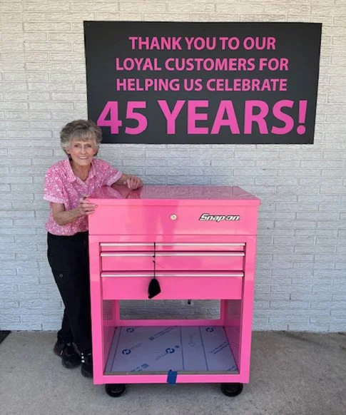 Lucinda Howard celebrates 45 years, thanking loyal customers for their support.