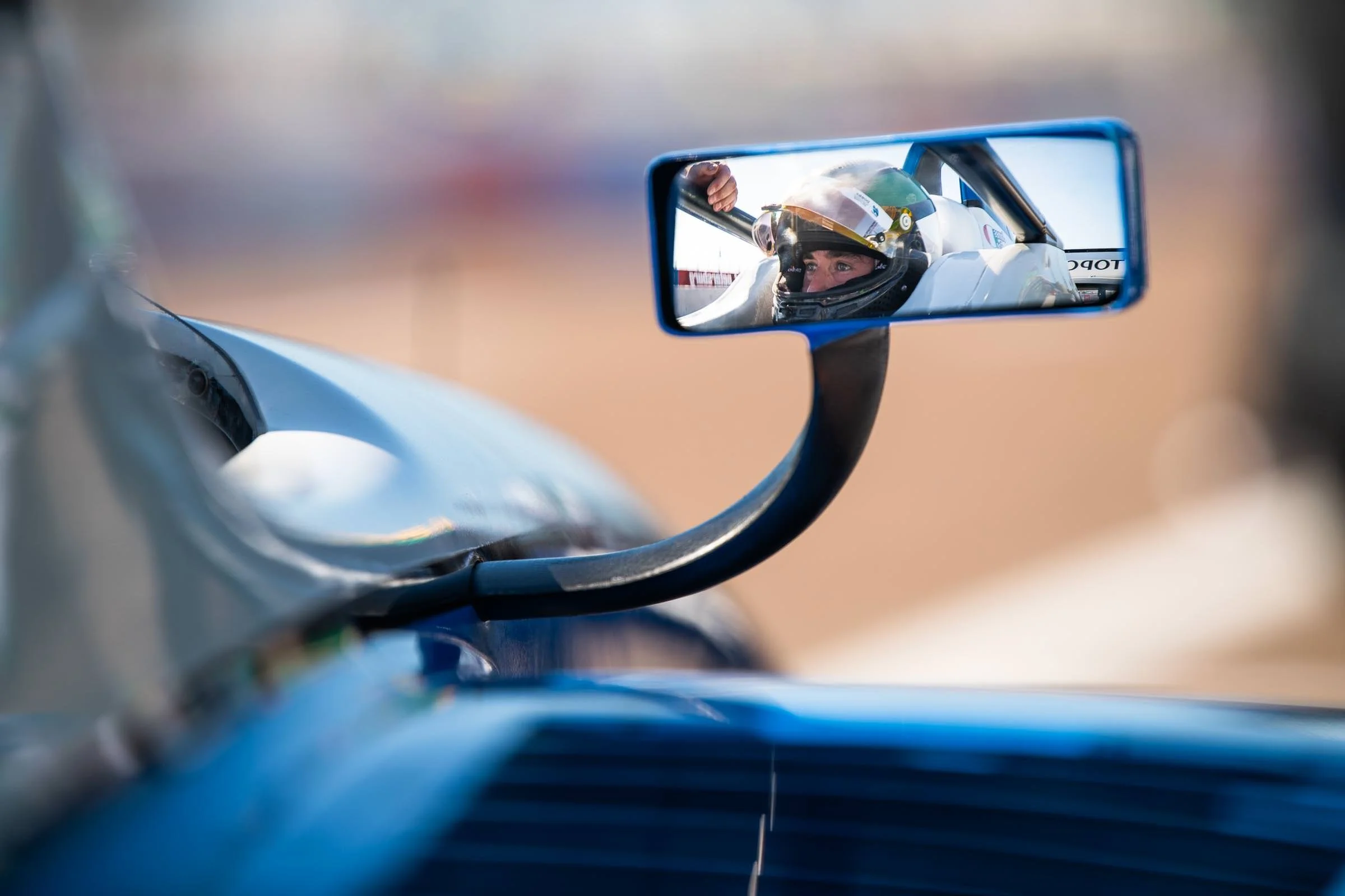 James Roe's reflection in a mirror