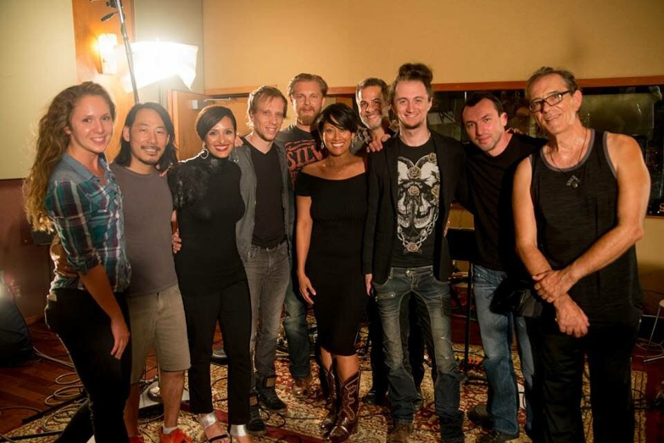 After session pic with Nicki Gonzalez, Vinnie Colaiuta, Hadrien Feraud, Ruslan Sirota, Dennis Hamm, Kamil Rustam, Rana Mansour, Thai Long Ly