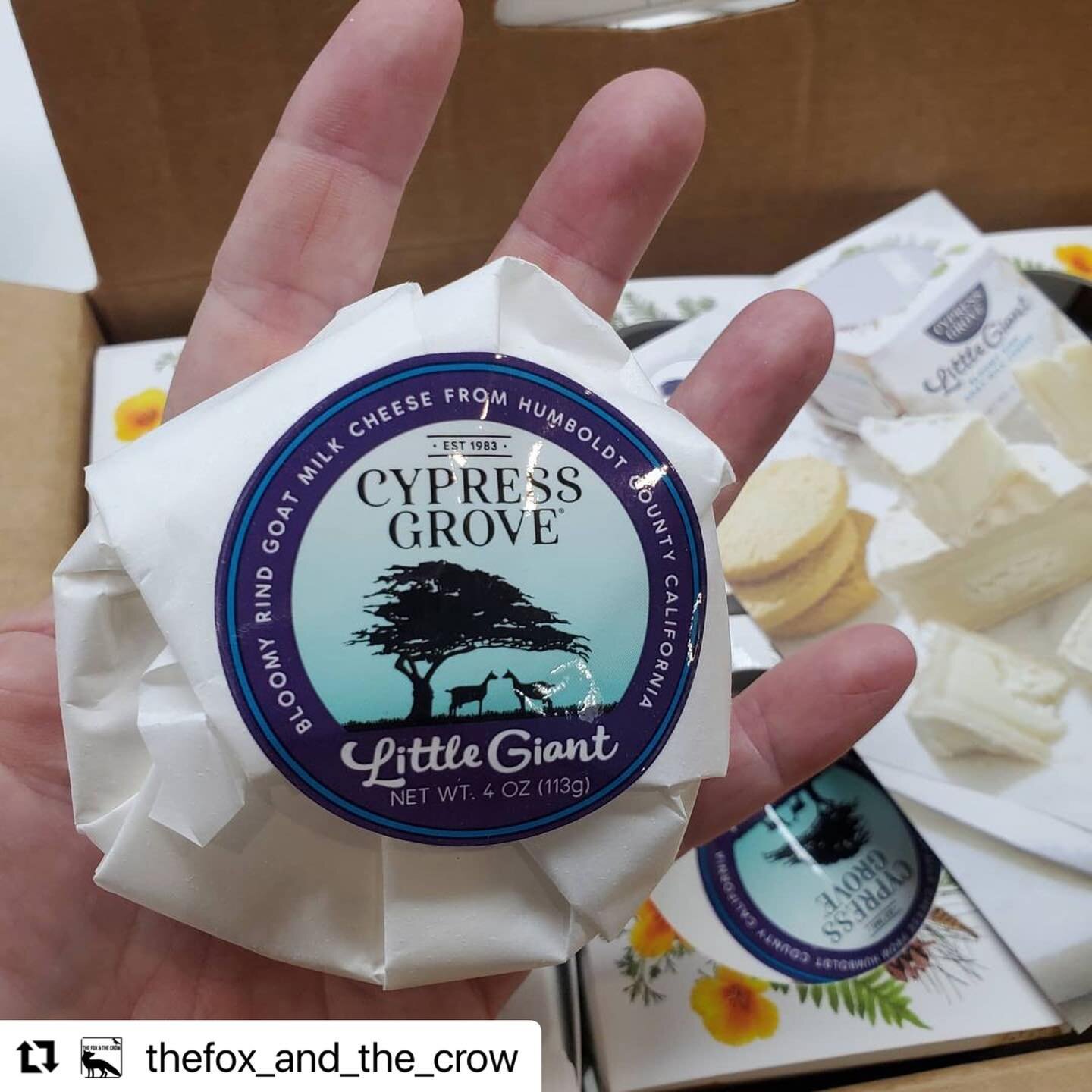 Palm-sized cheeses are perfect weekend treats! 

#Repost @thefox_and_the_crow with @make_repost
・・・
Brand new goat cheese from @cypressgrovers ❤ Little Giant is a mini goats milk brie that is fantastic with an IPA or any sparkling wine. Bright and fu