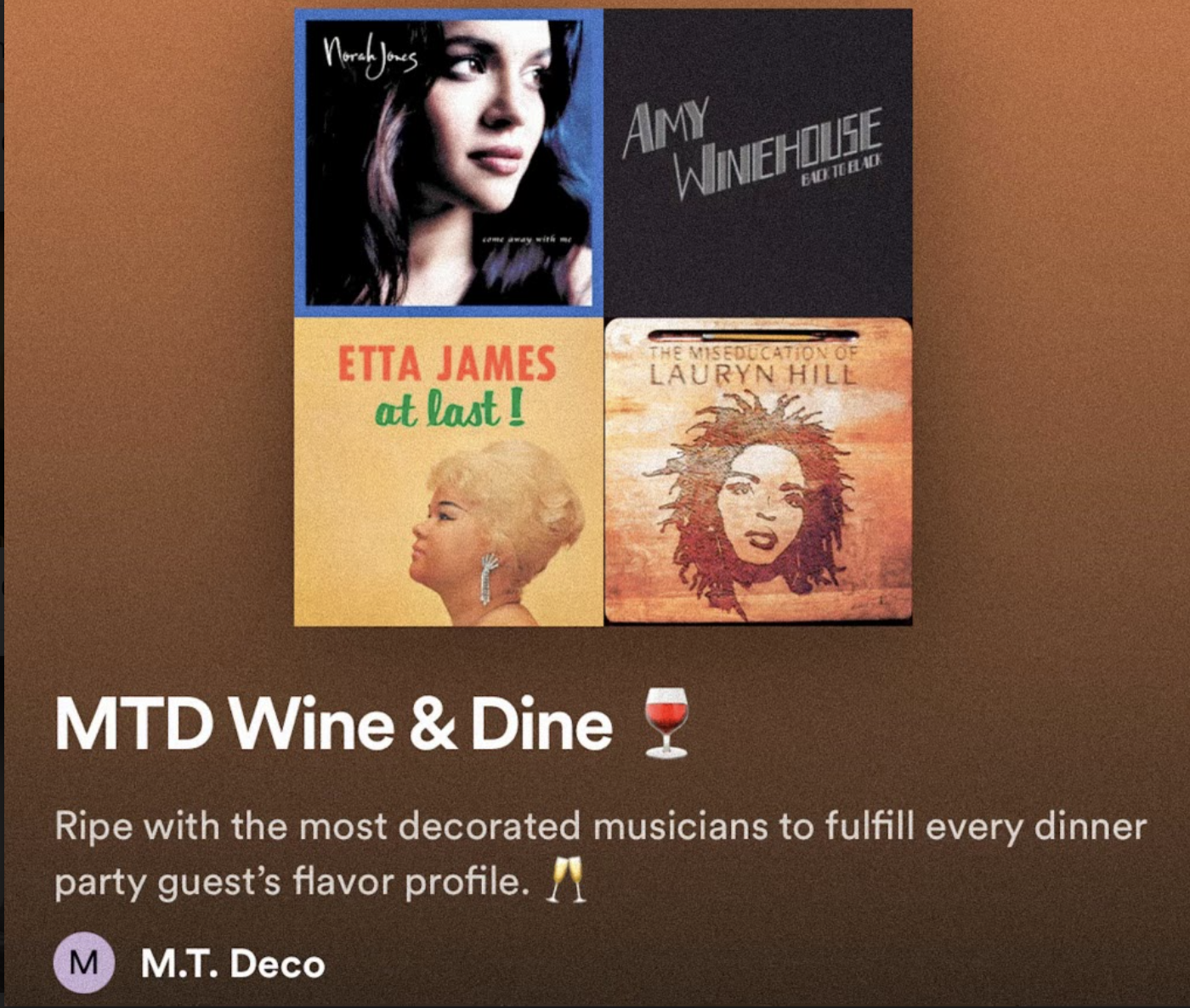 Wining &amp; dining? Here’s the playlist for that. 