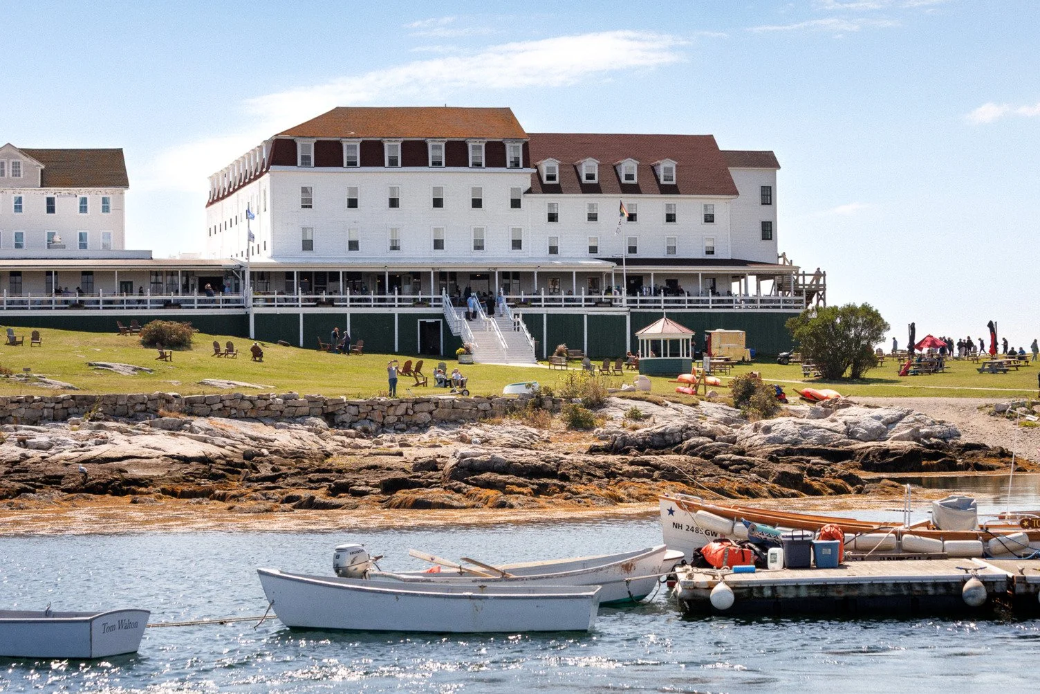 Coastal view of the Isles of Shoals, an inspiration behind Hotel Thaxter.